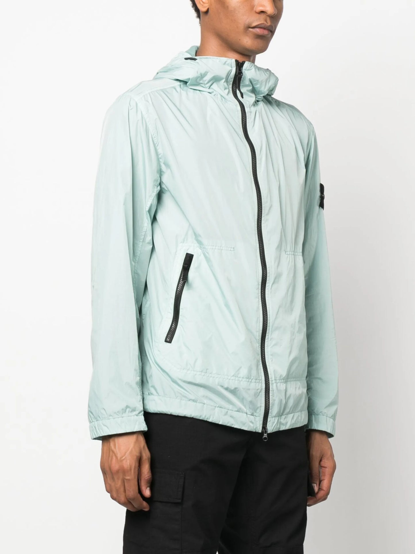 Compass-patch hooded jacket