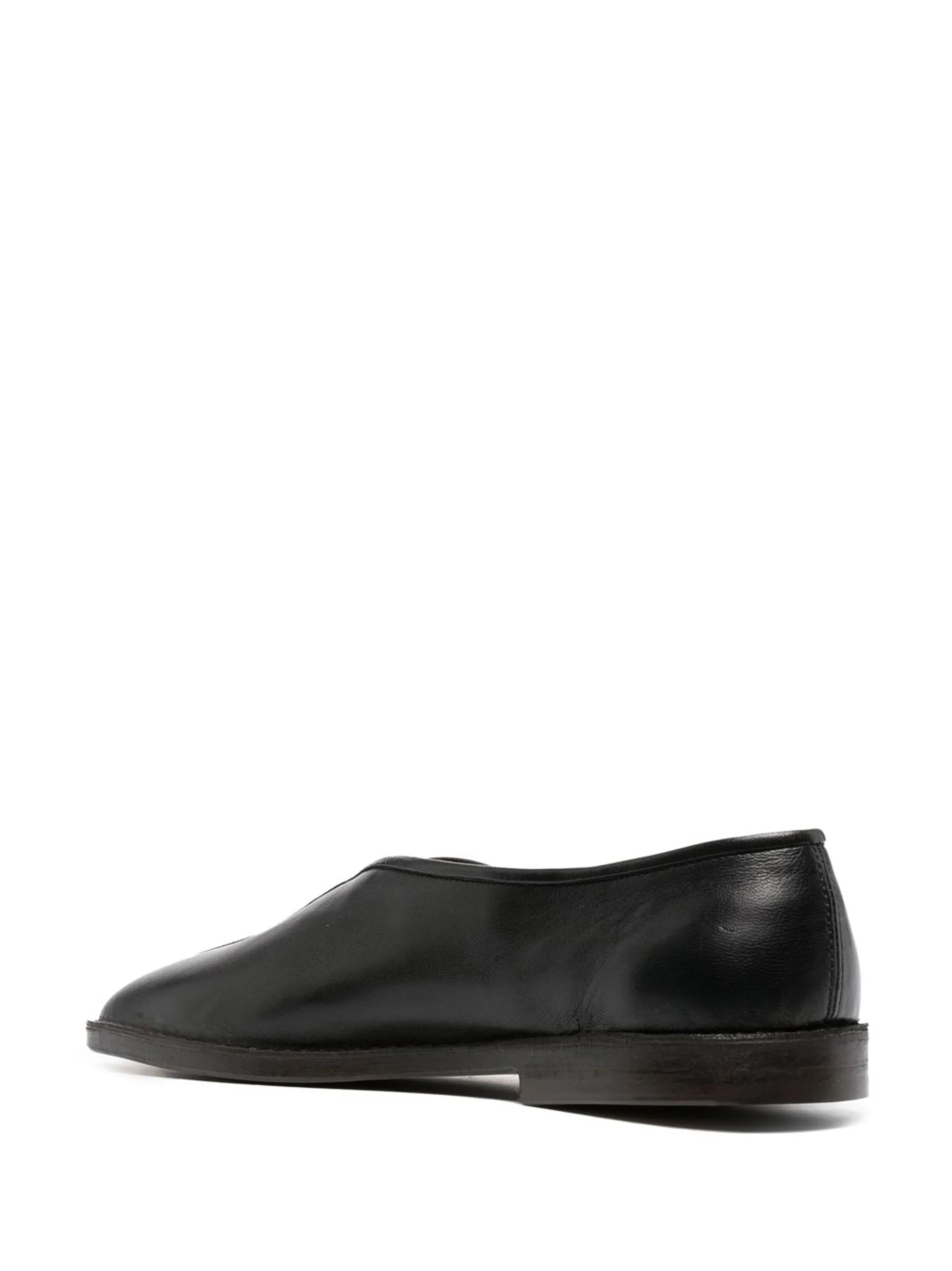 20mm square-toe piped leather loafers