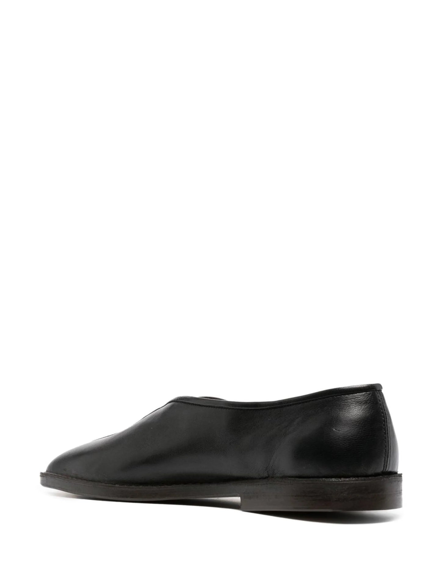 20mm square-toe piped leather loafers