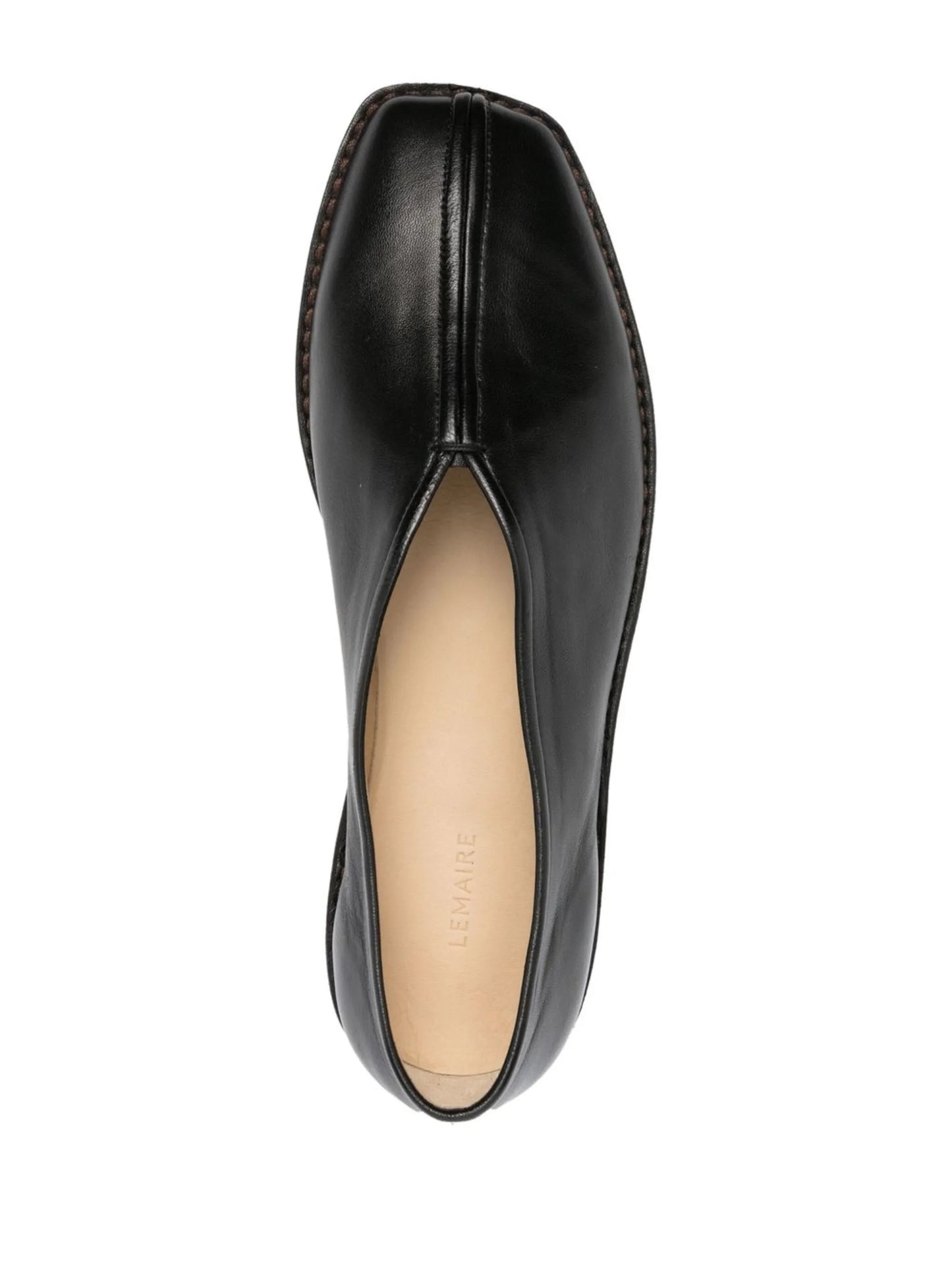 20mm square-toe piped leather loafers