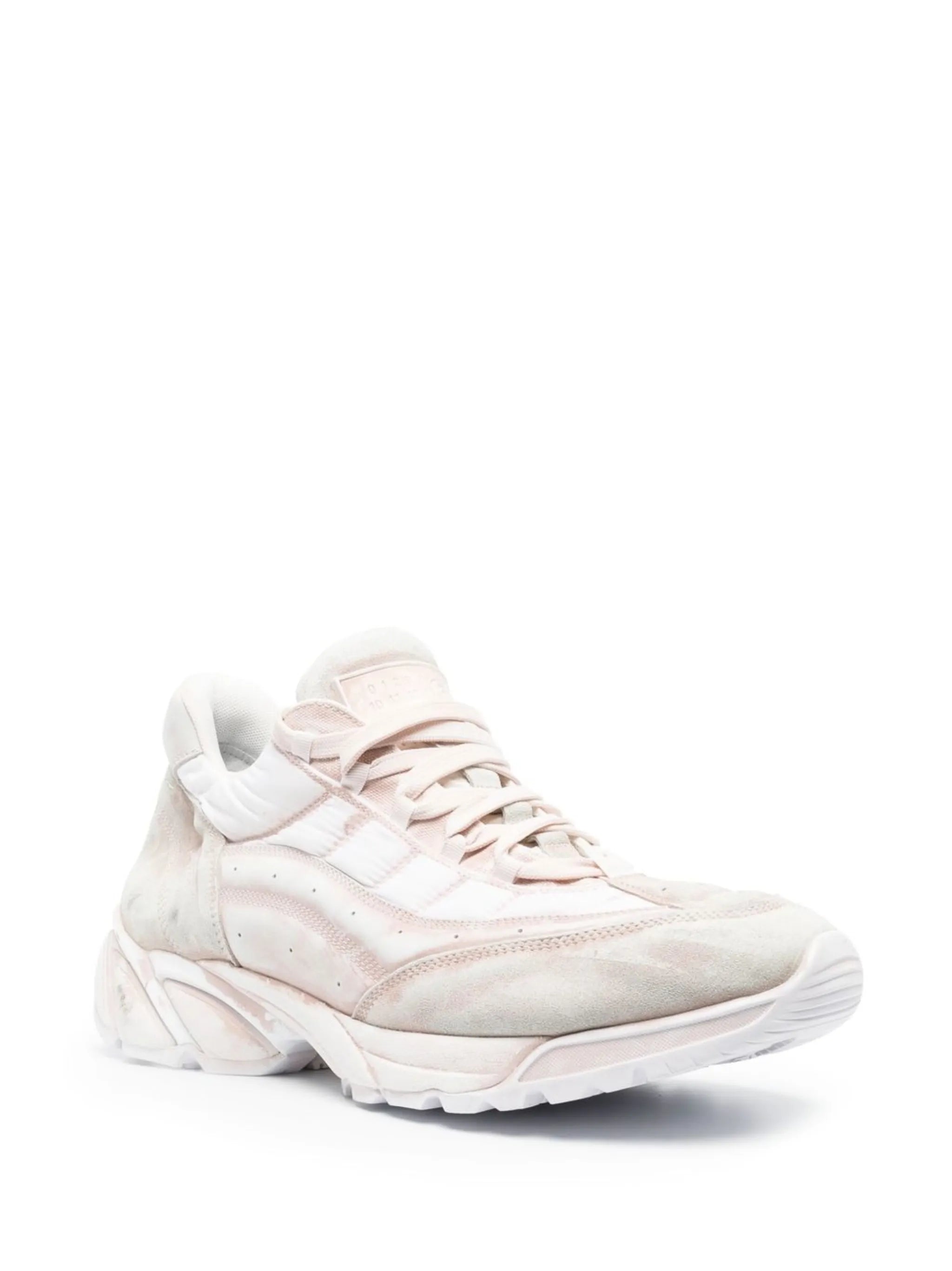 distressed-effect low-top sneakers