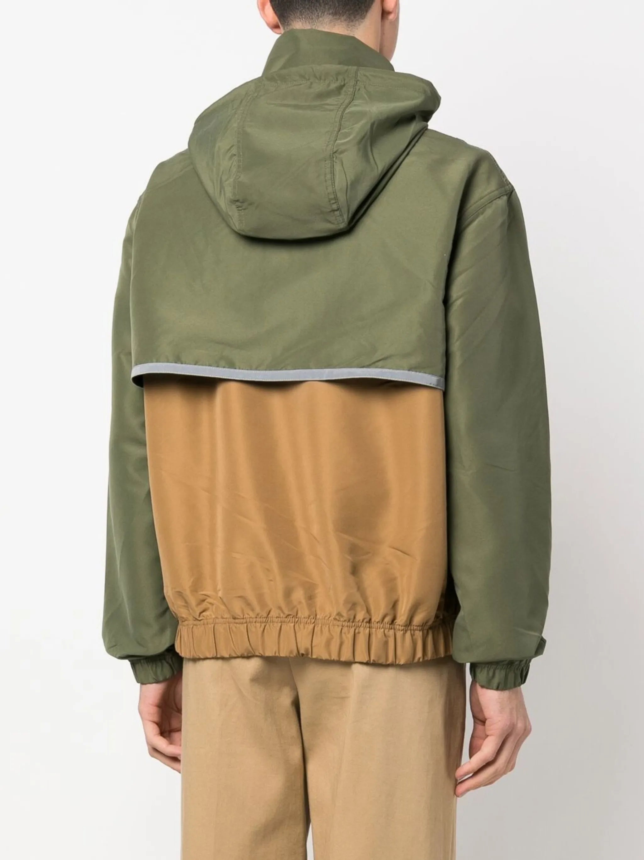 embroidered-logo half-zip hoodie