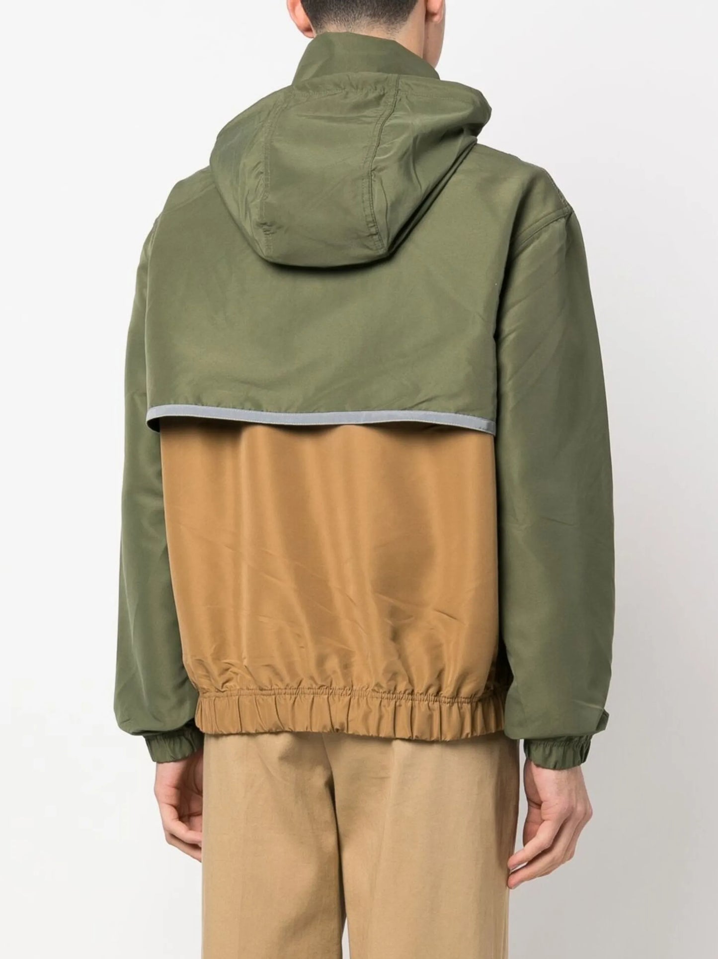 embroidered-logo half-zip hoodie