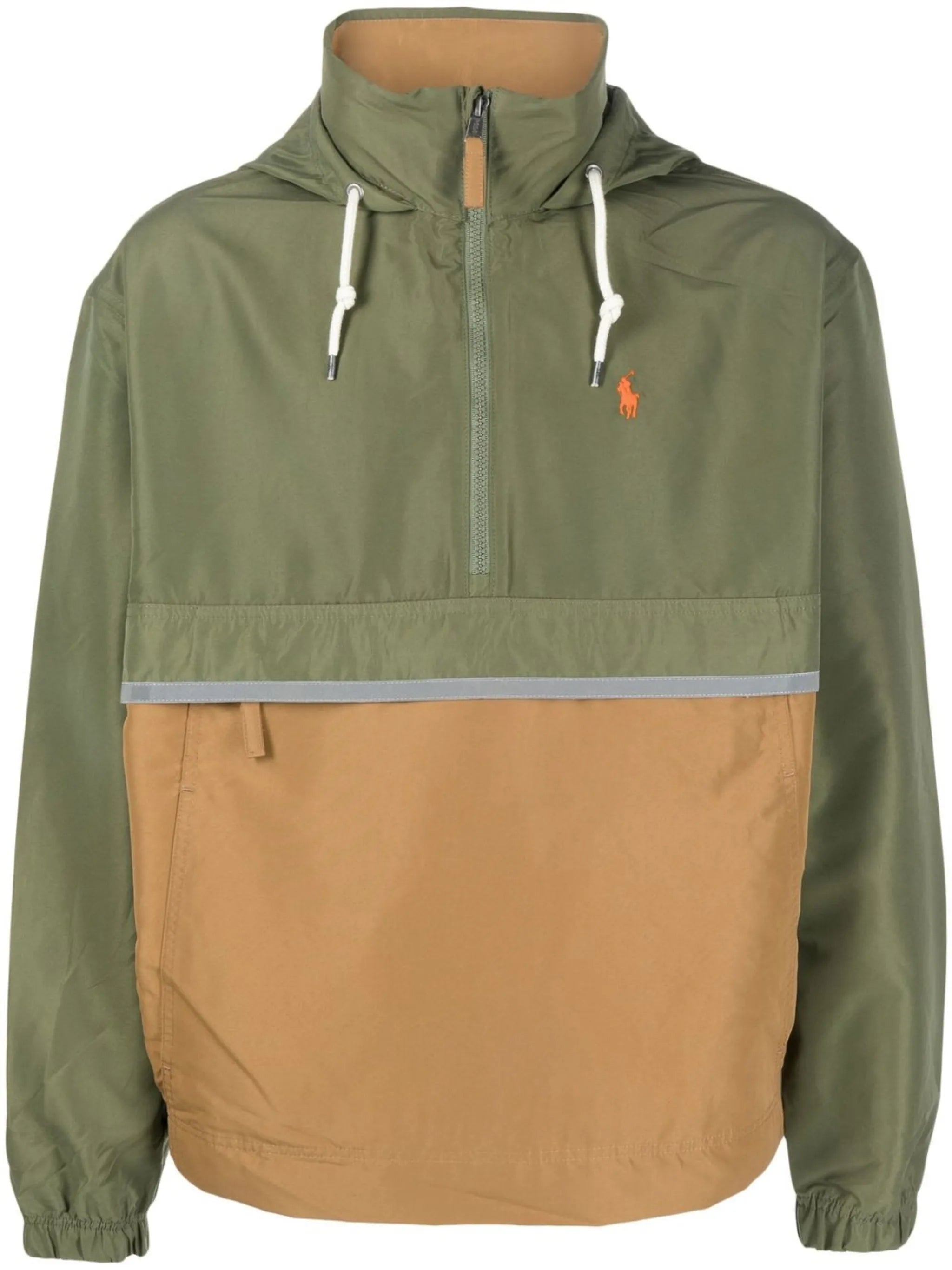 embroidered-logo half-zip hoodie