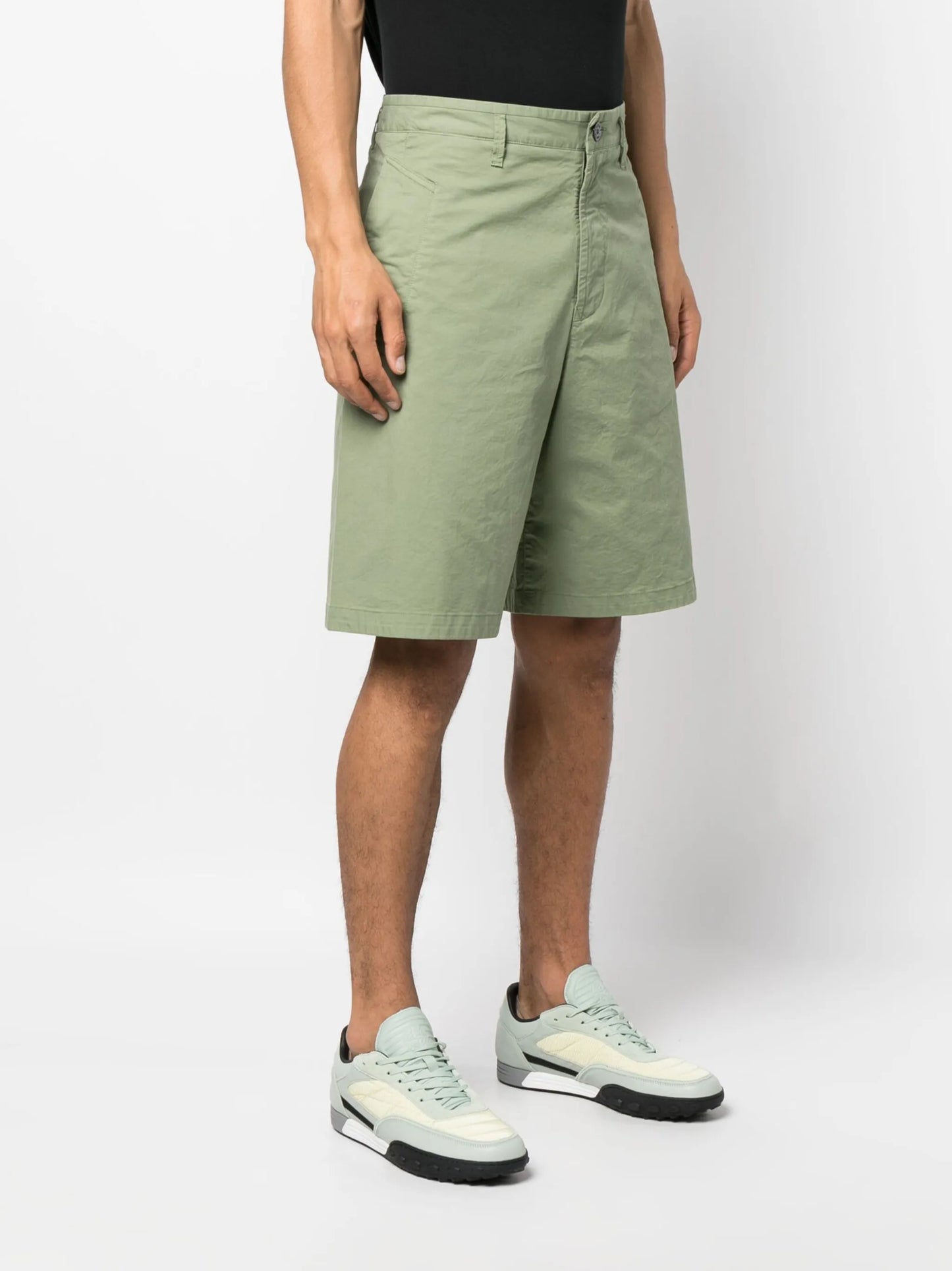 wide-leg cotton bermuda shorts
