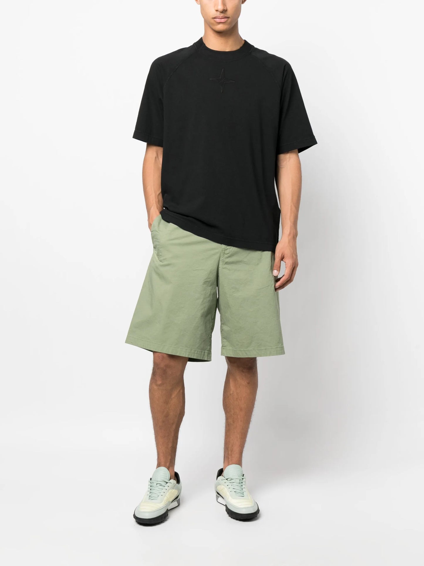 wide-leg cotton bermuda shorts