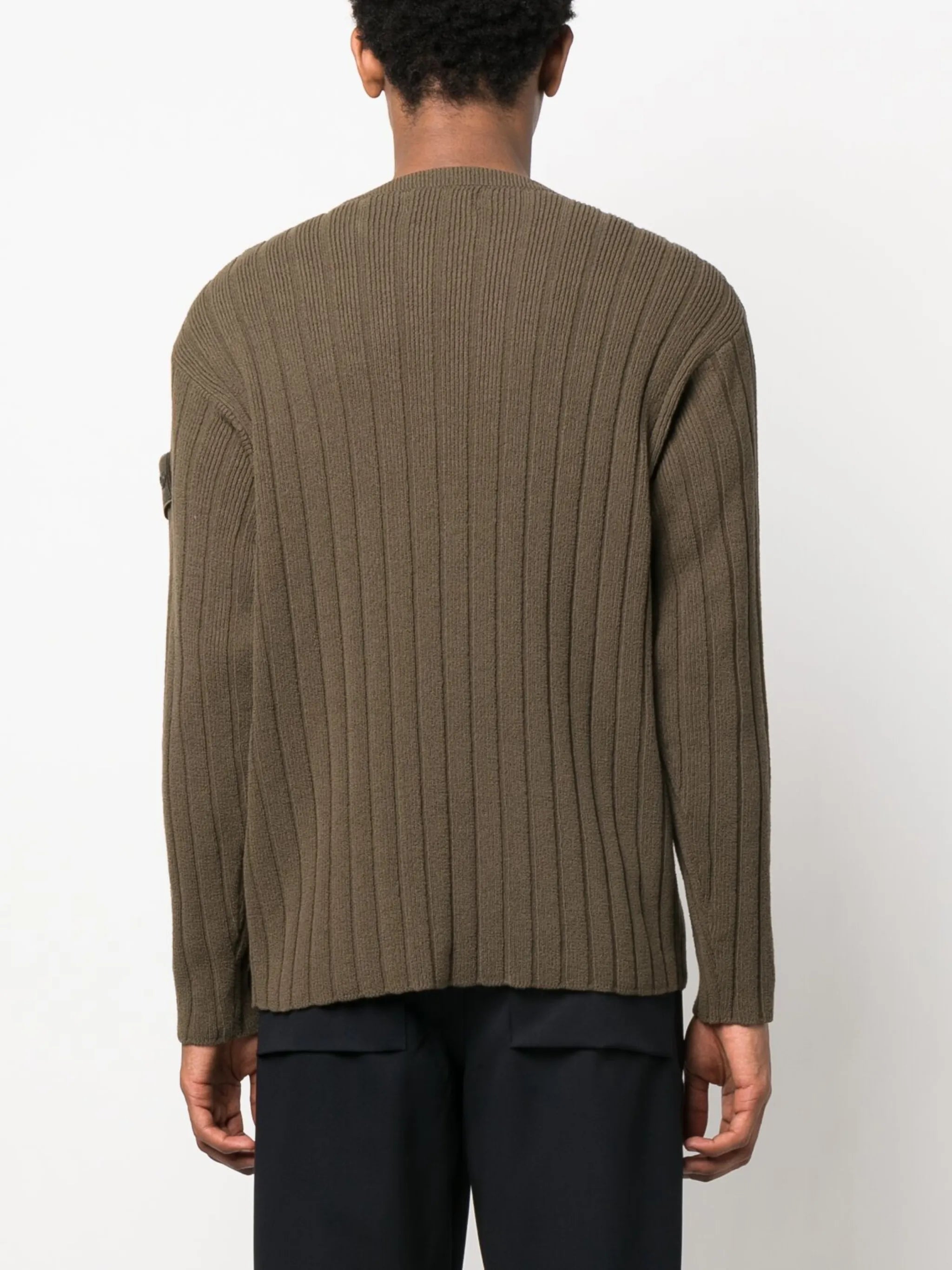 logo-patch ribbed jumper