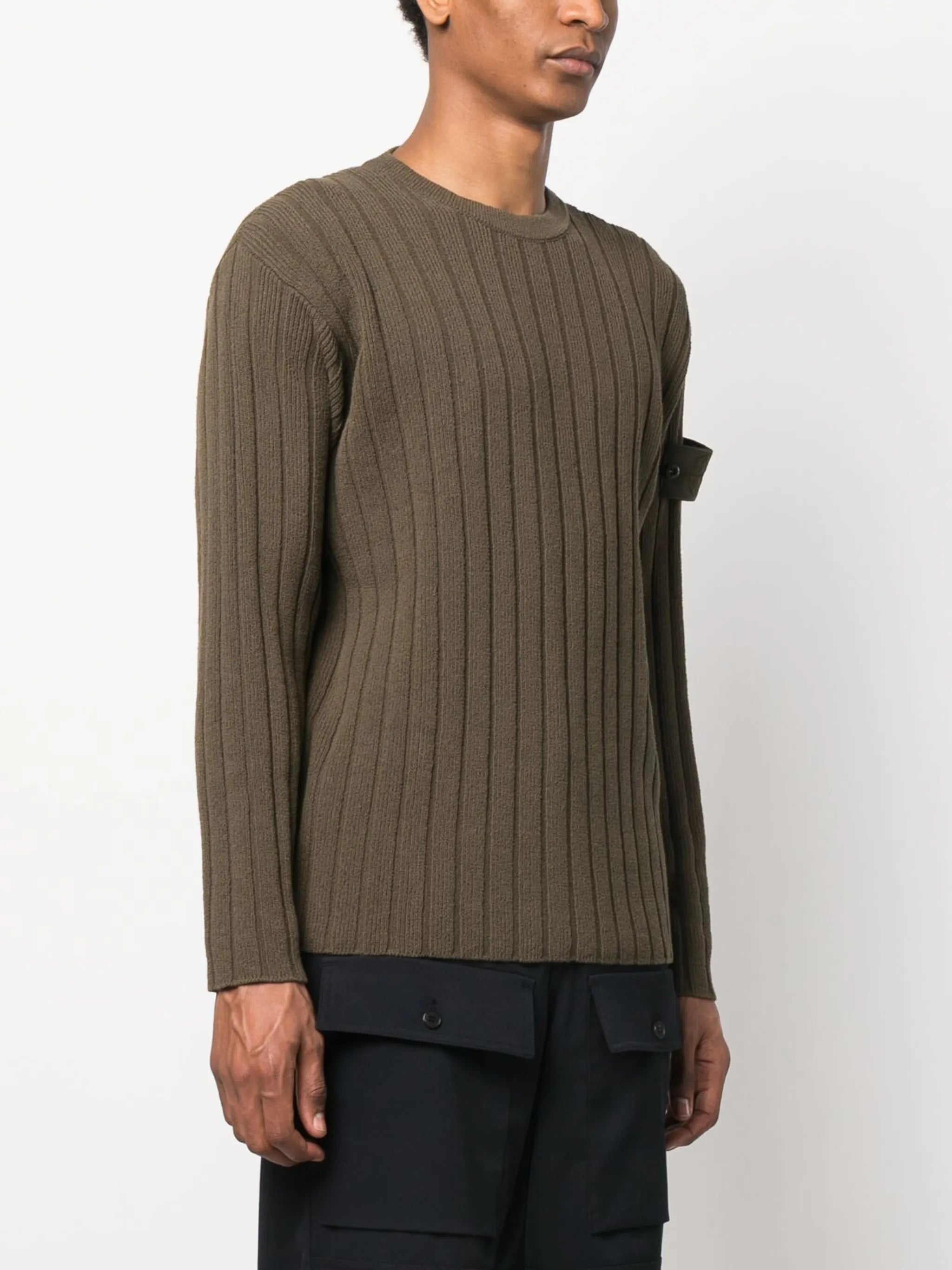 logo-patch ribbed jumper
