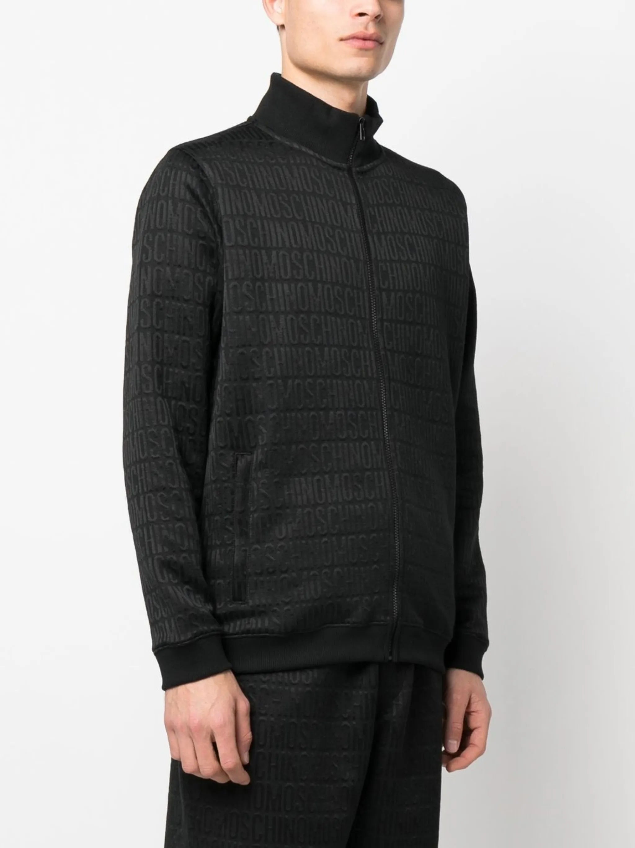 all-over debossed logo sweatshirt