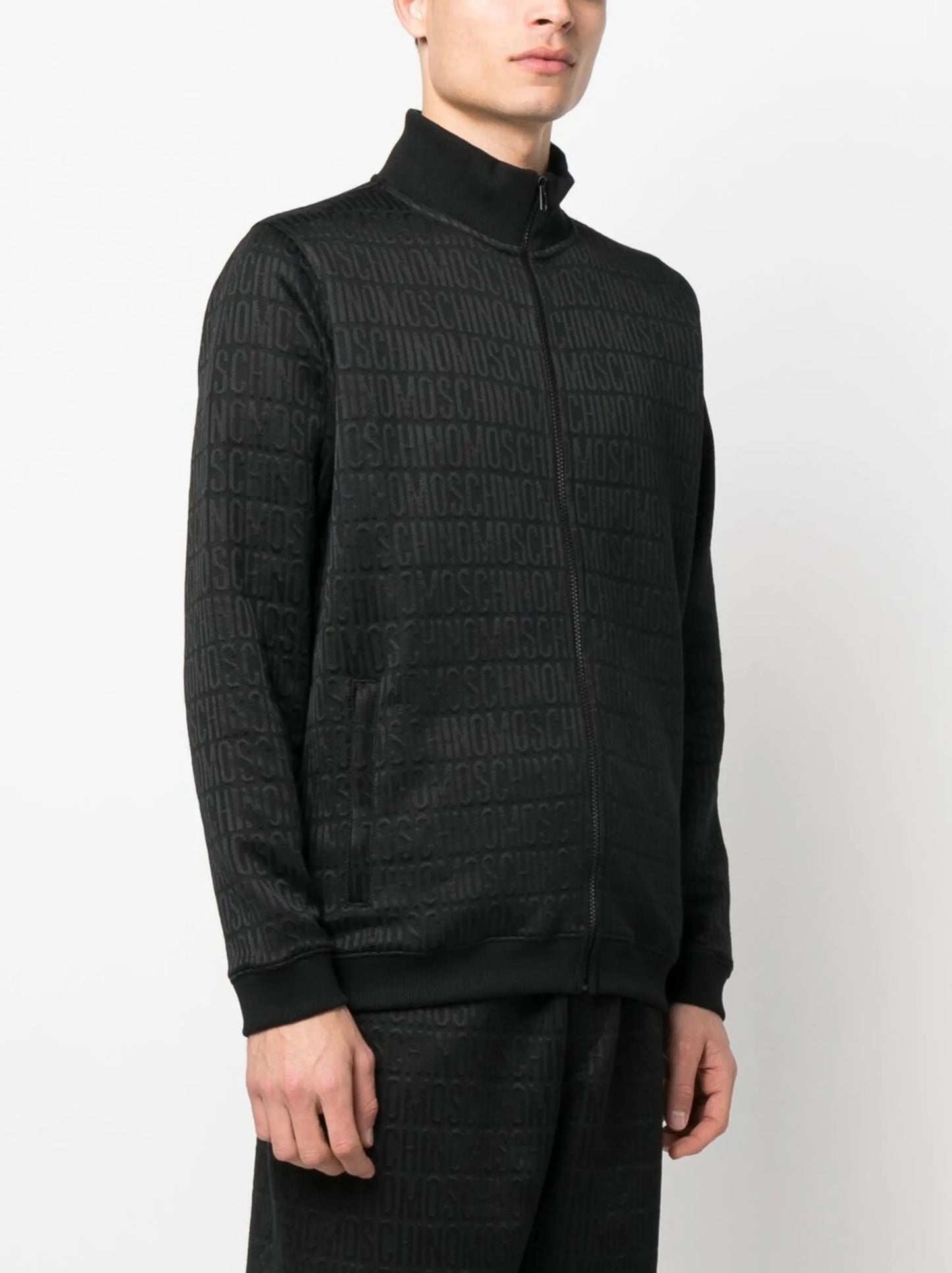 all-over debossed logo sweatshirt