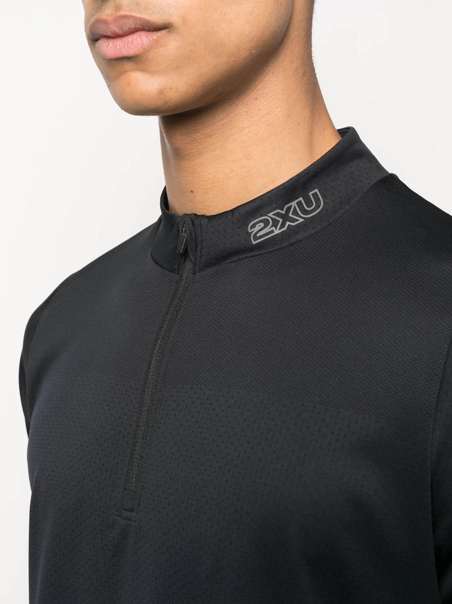 logo-print zipped T-shirt