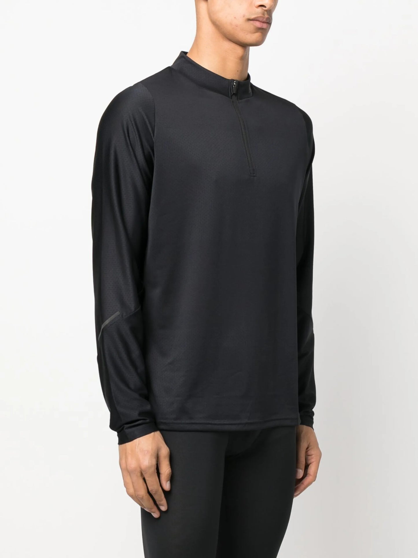 logo-print zipped T-shirt