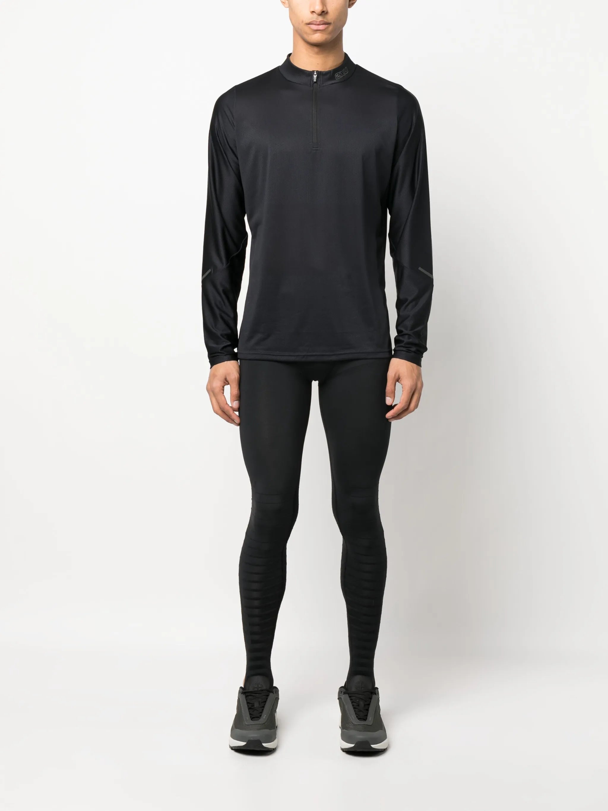 logo-print zipped T-shirt