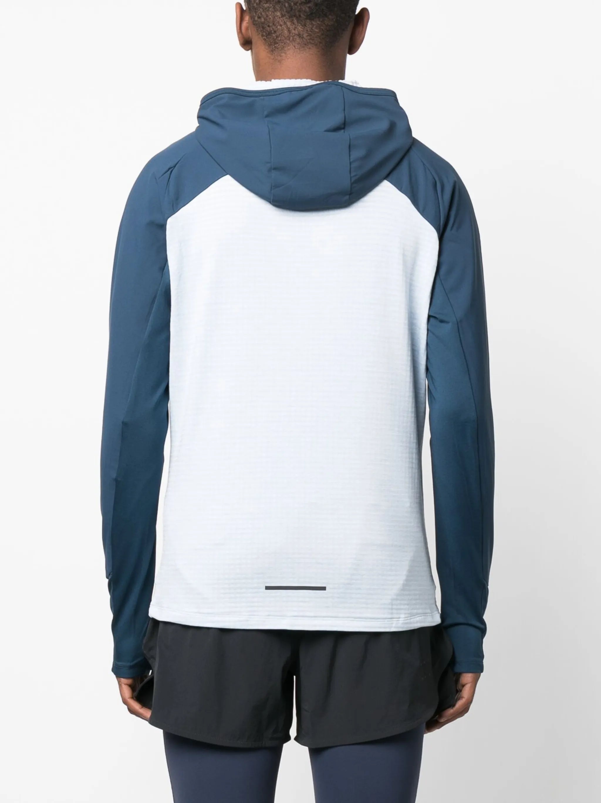 colour-block panel hooded jacket