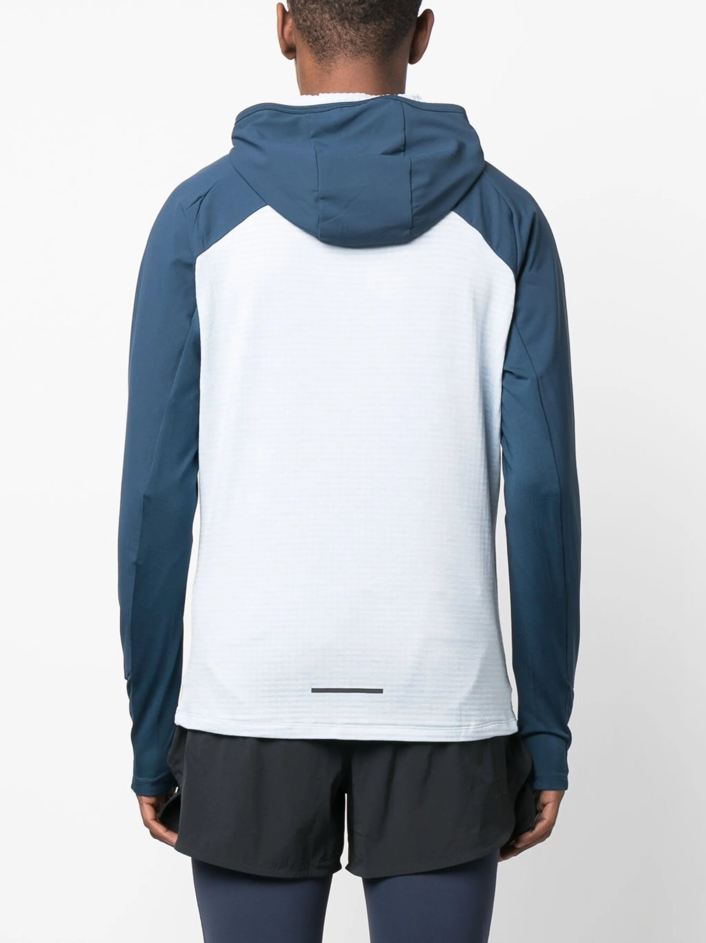 colour-block panel hooded jacket