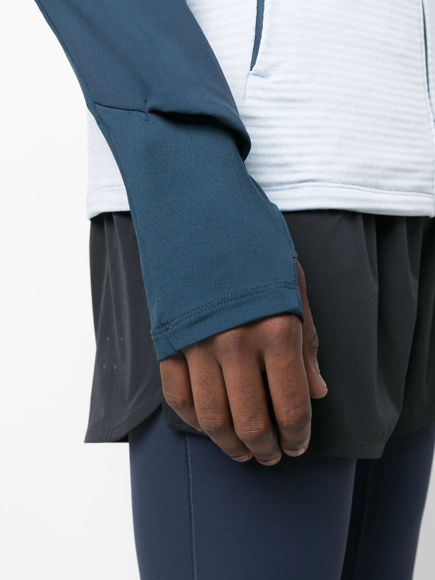 colour-block panel hooded jacket