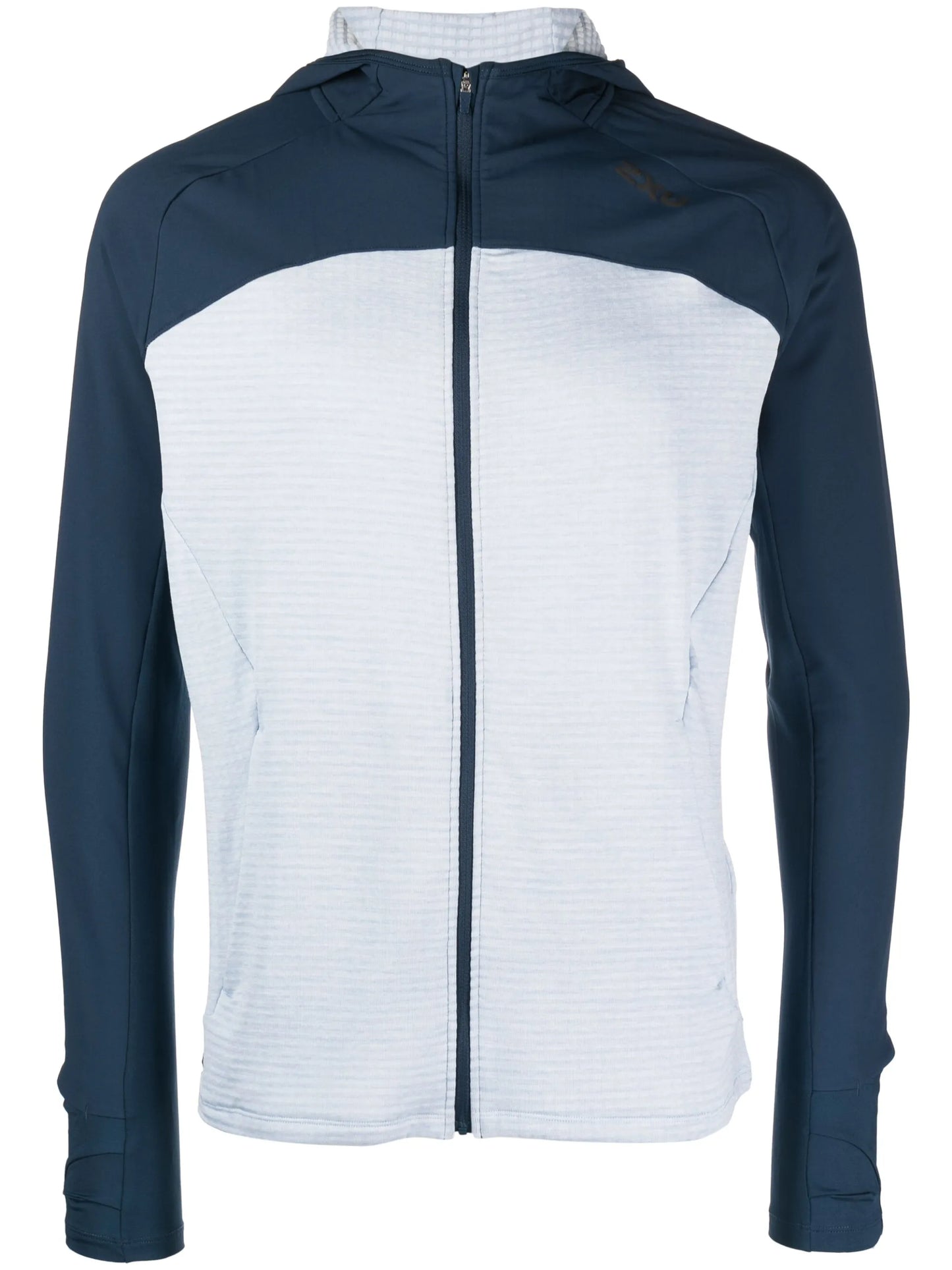 colour-block panel hooded jacket