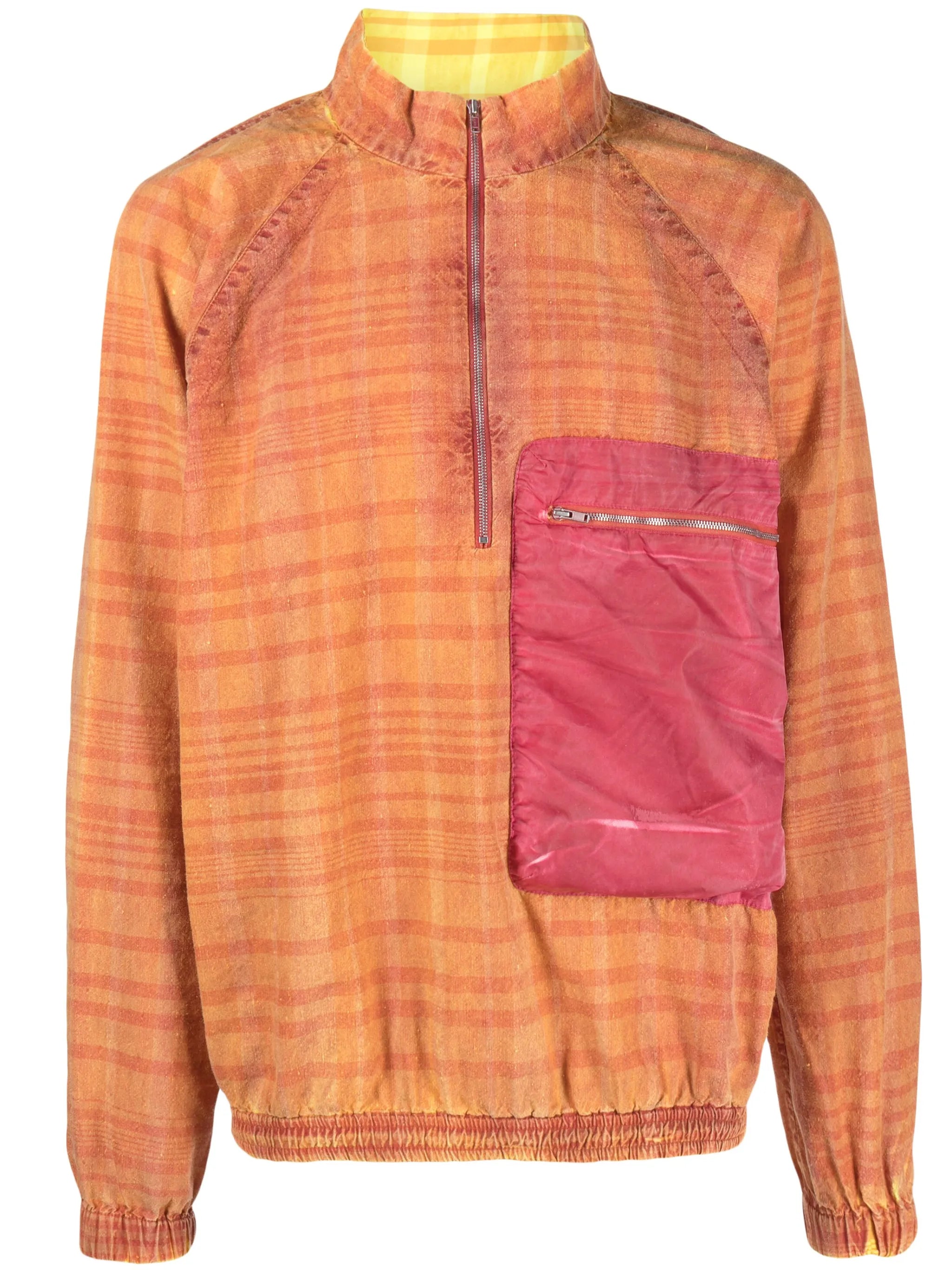 Graenmo checked half-zip sweatshirt