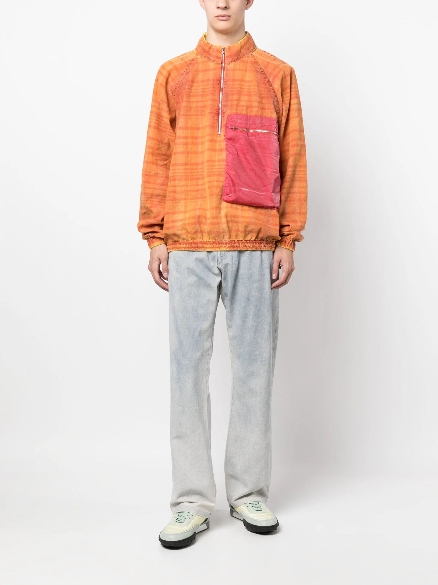 Graenmo checked half-zip sweatshirt