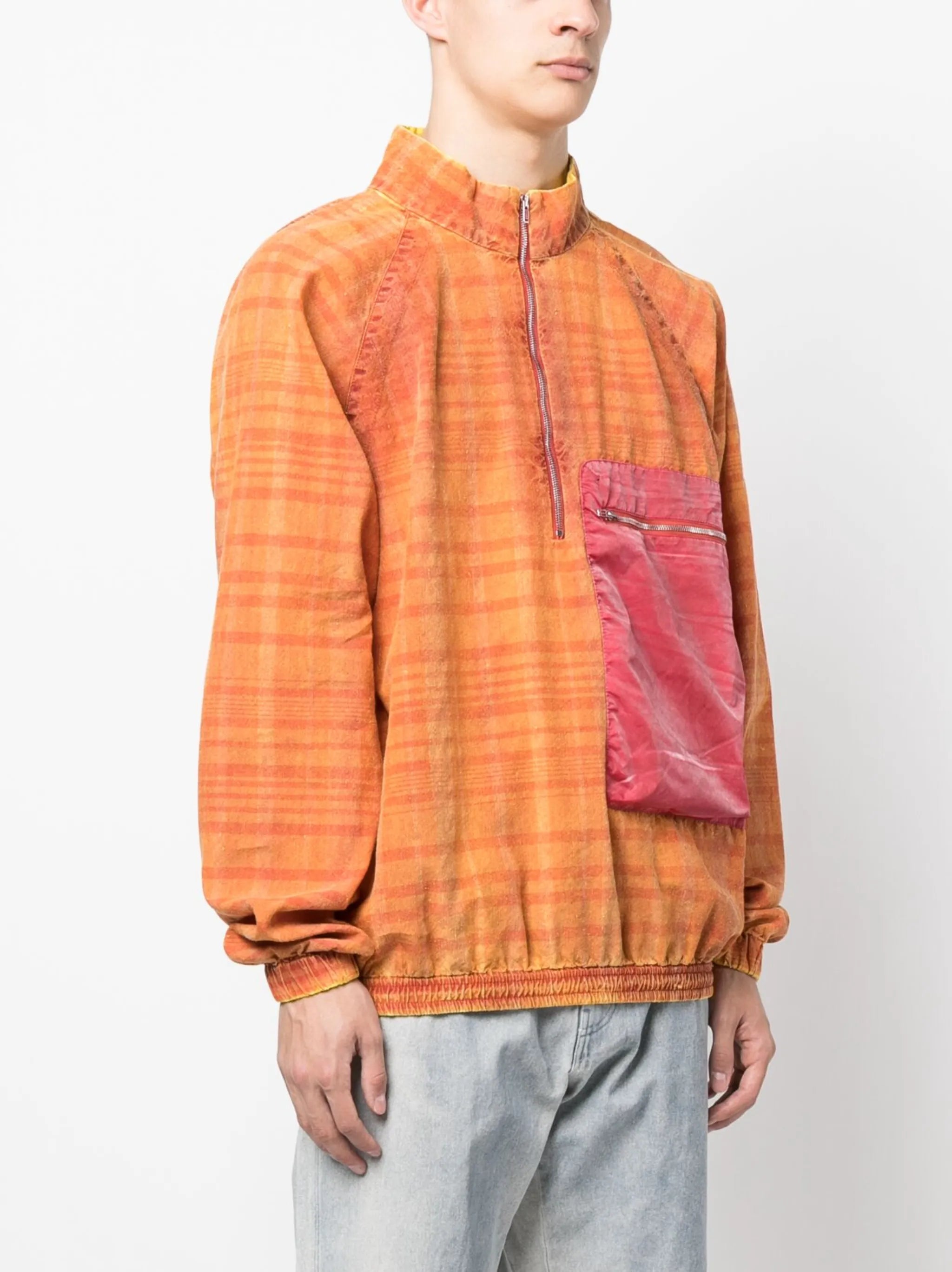 Graenmo checked half-zip sweatshirt