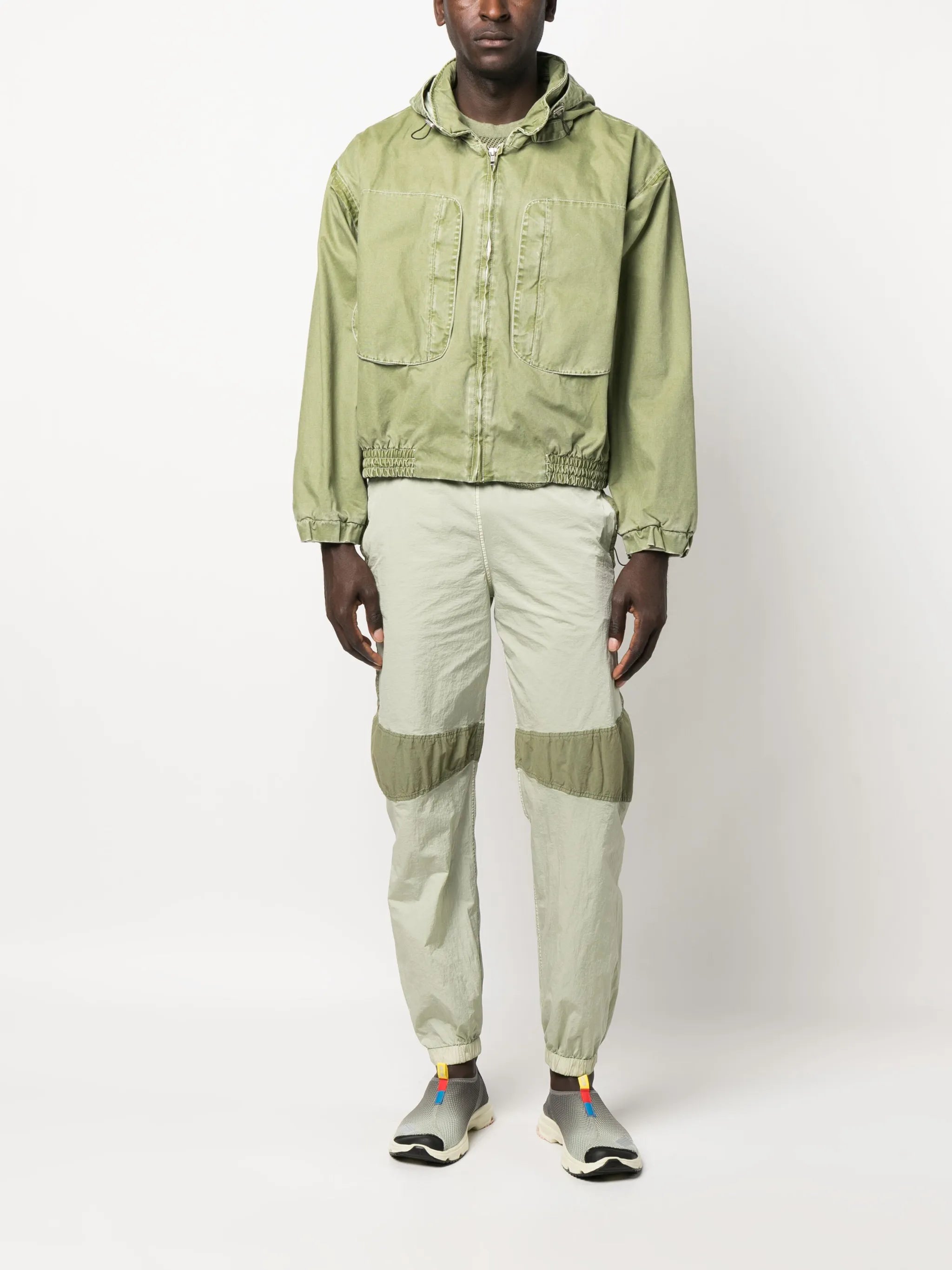 faded-effect bomber jacket