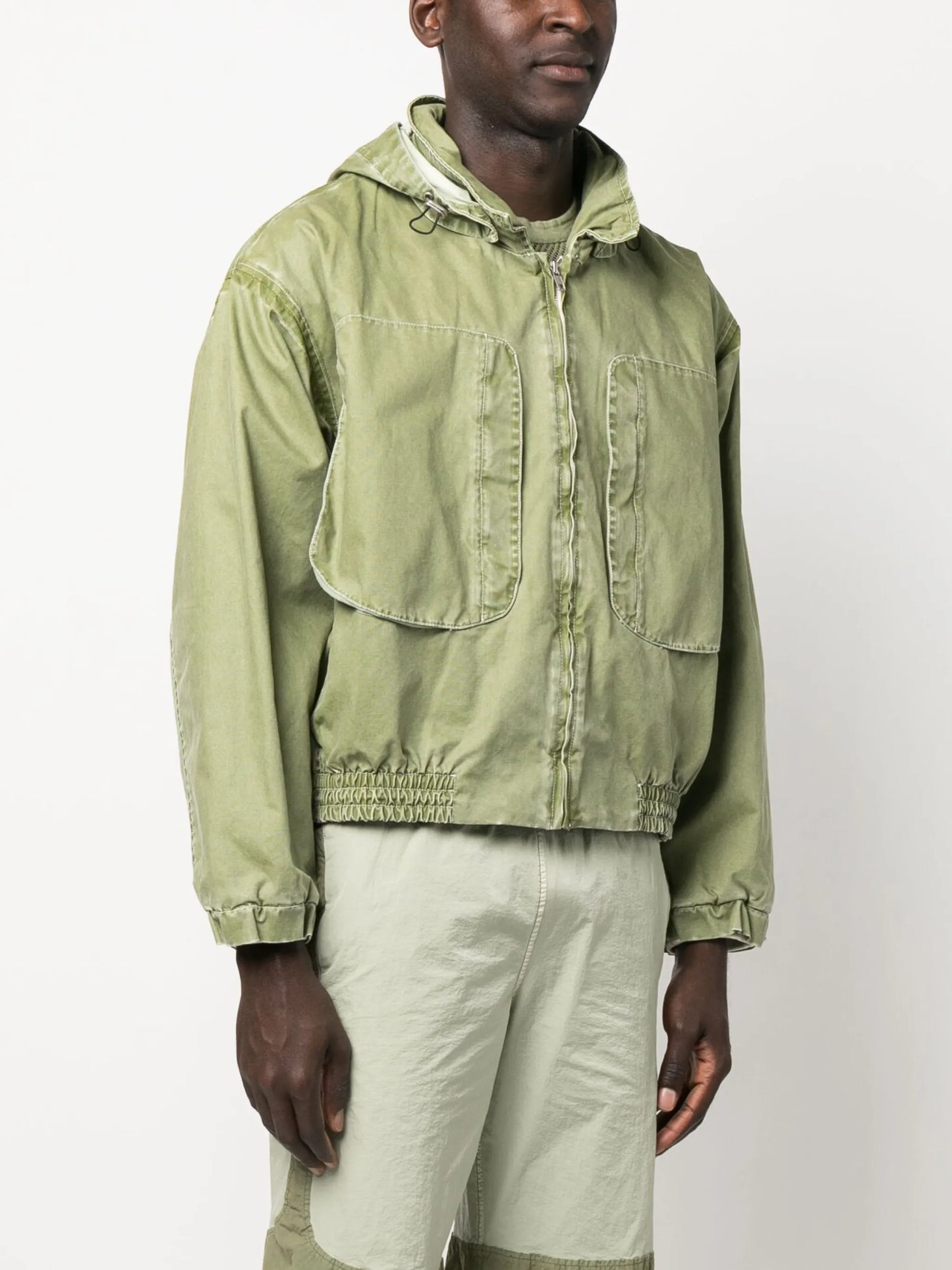 faded-effect bomber jacket