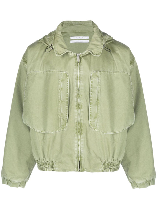 faded-effect bomber jacket