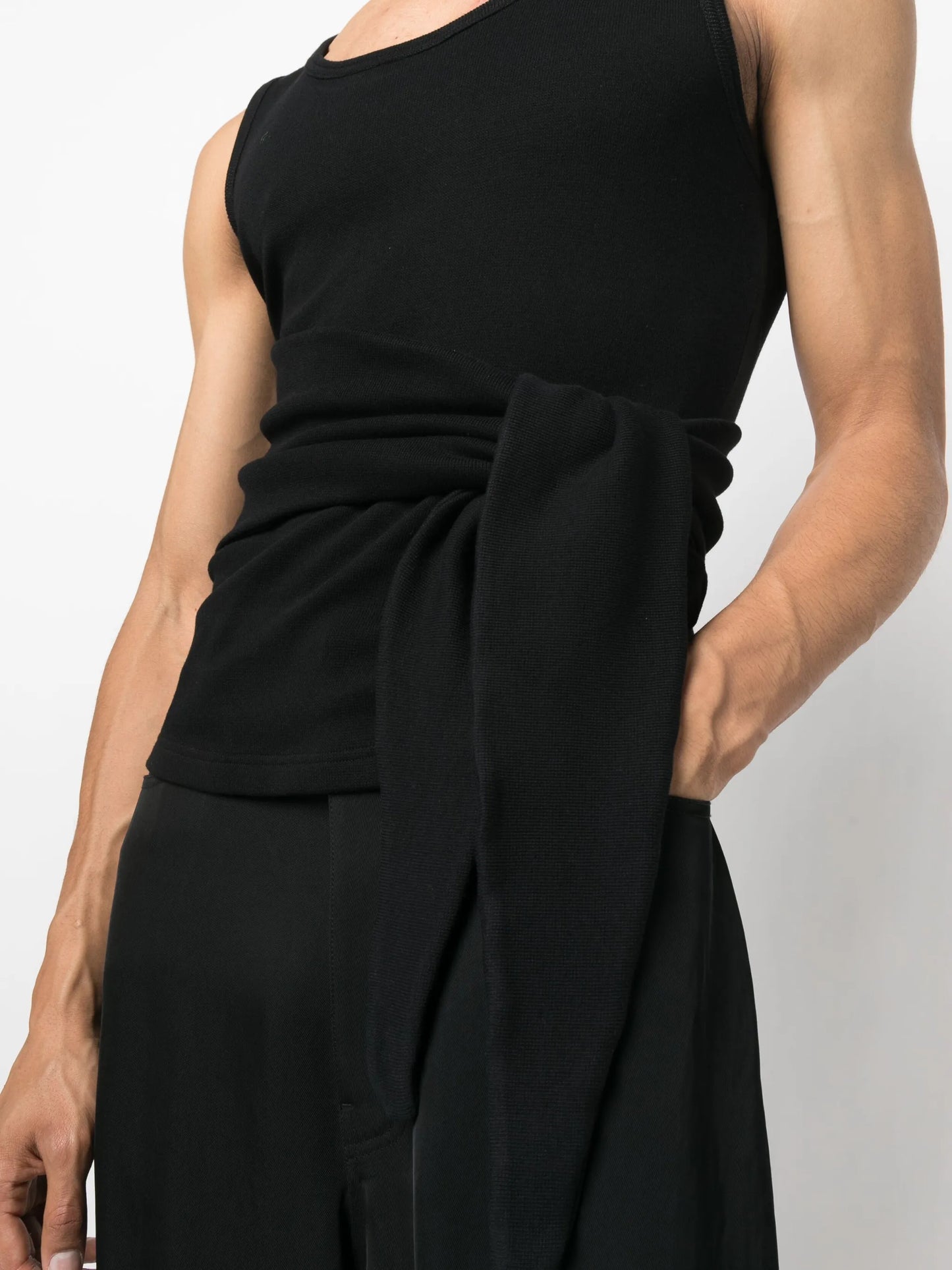knot-detail jersey top