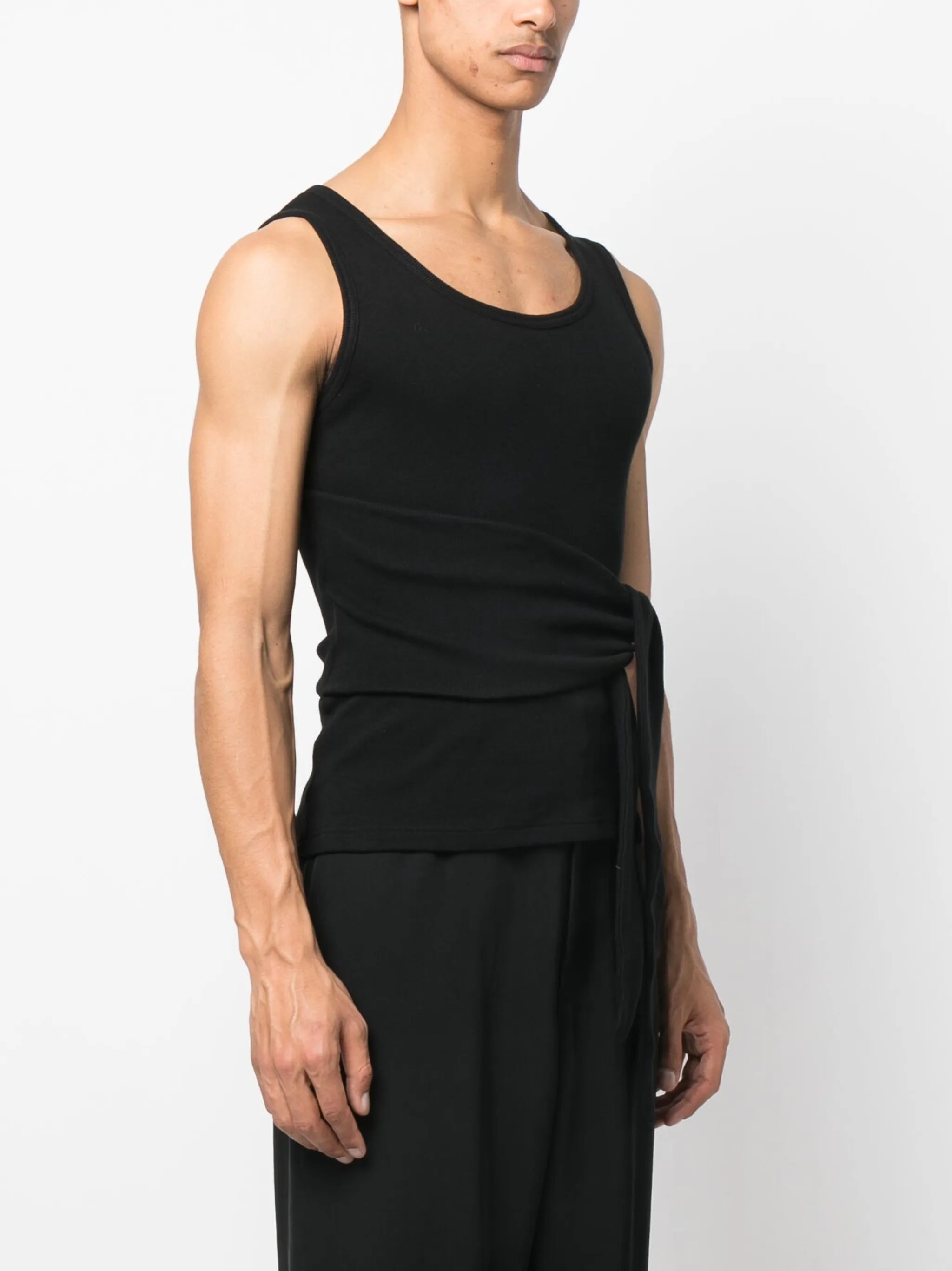 knot-detail jersey top