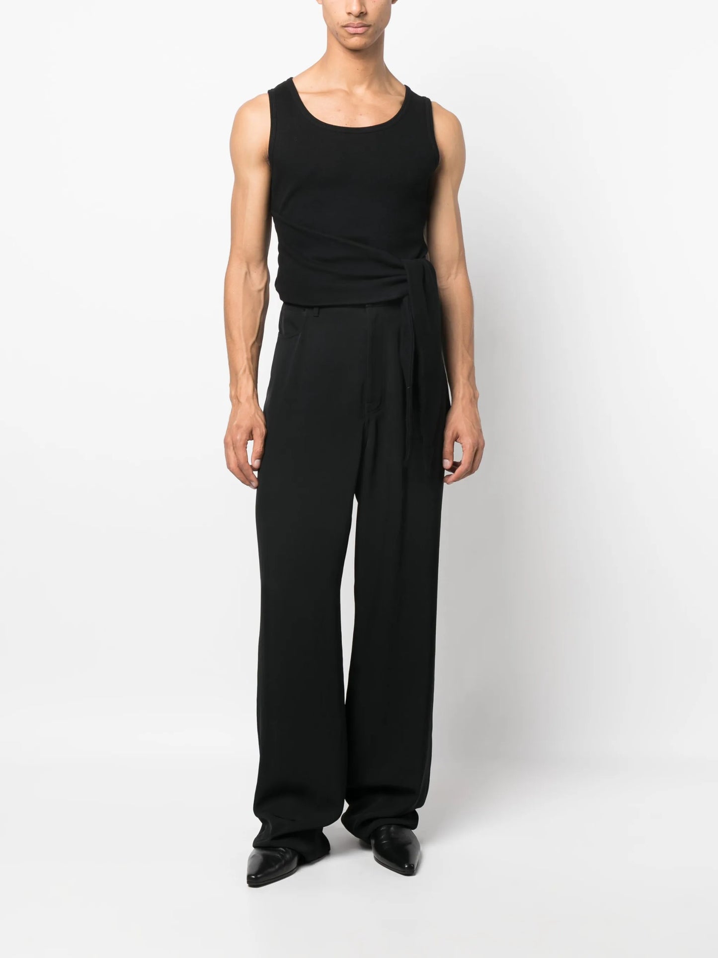 knot-detail jersey top