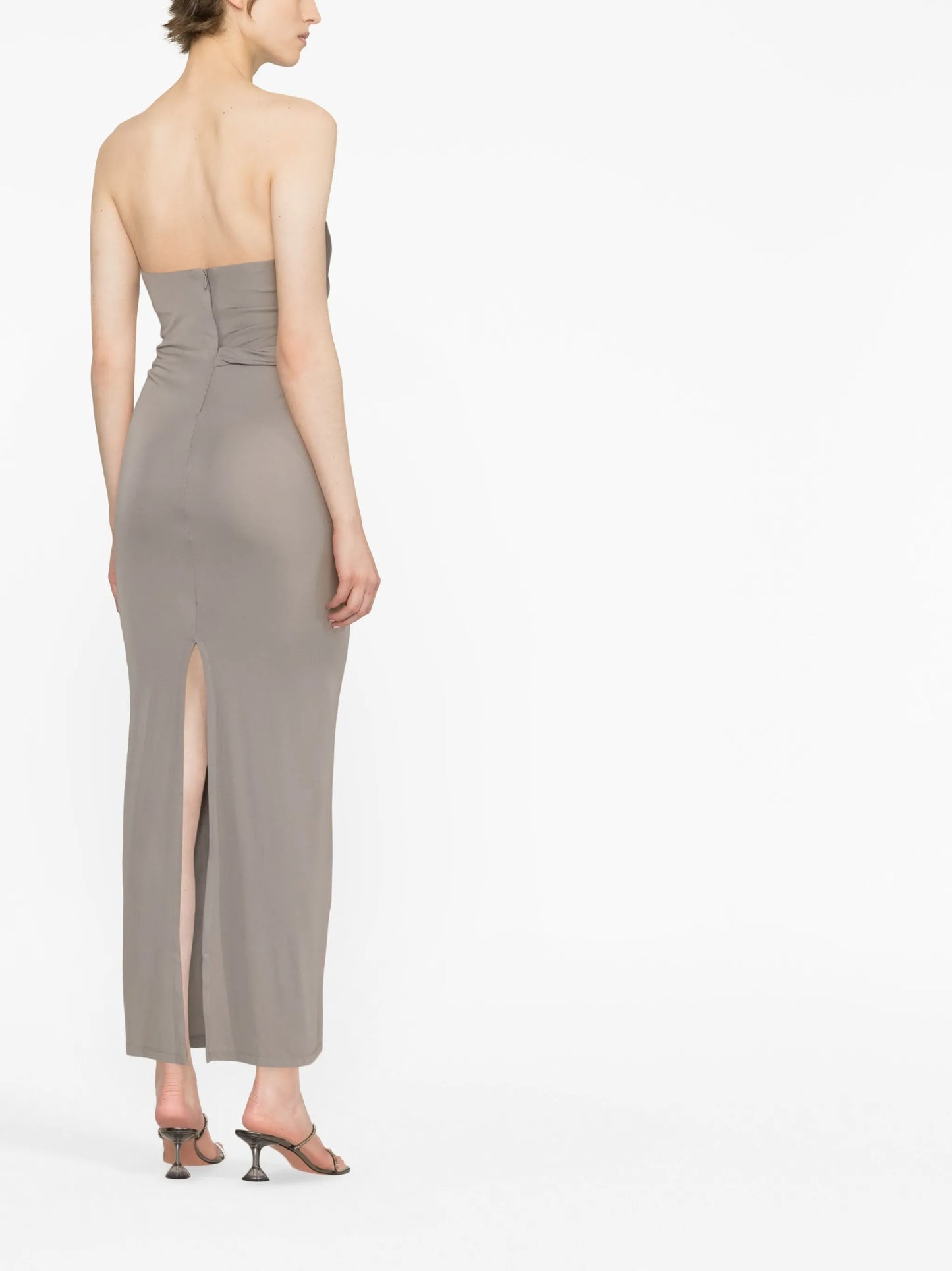 strapless ruched dress