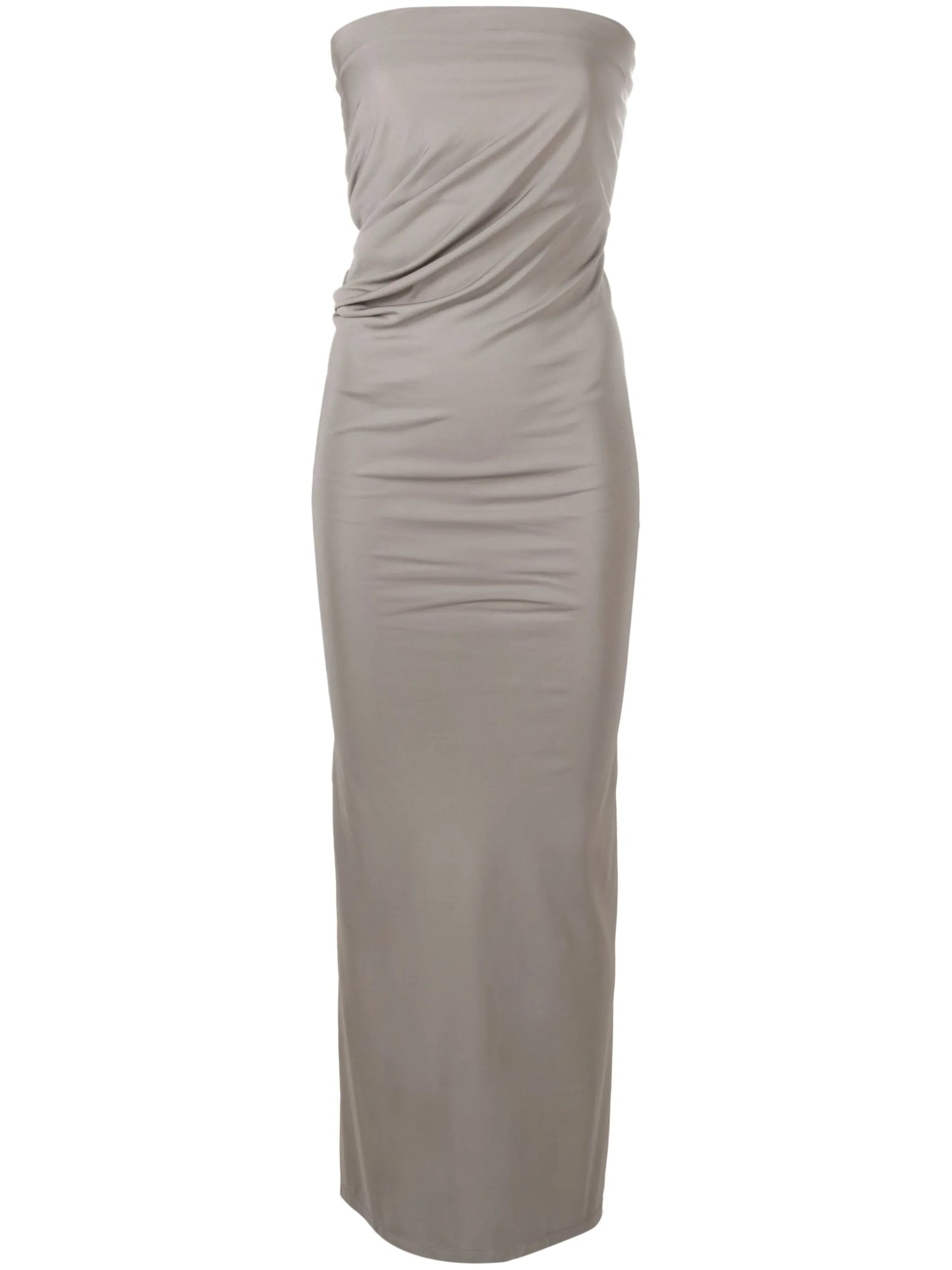 strapless ruched dress