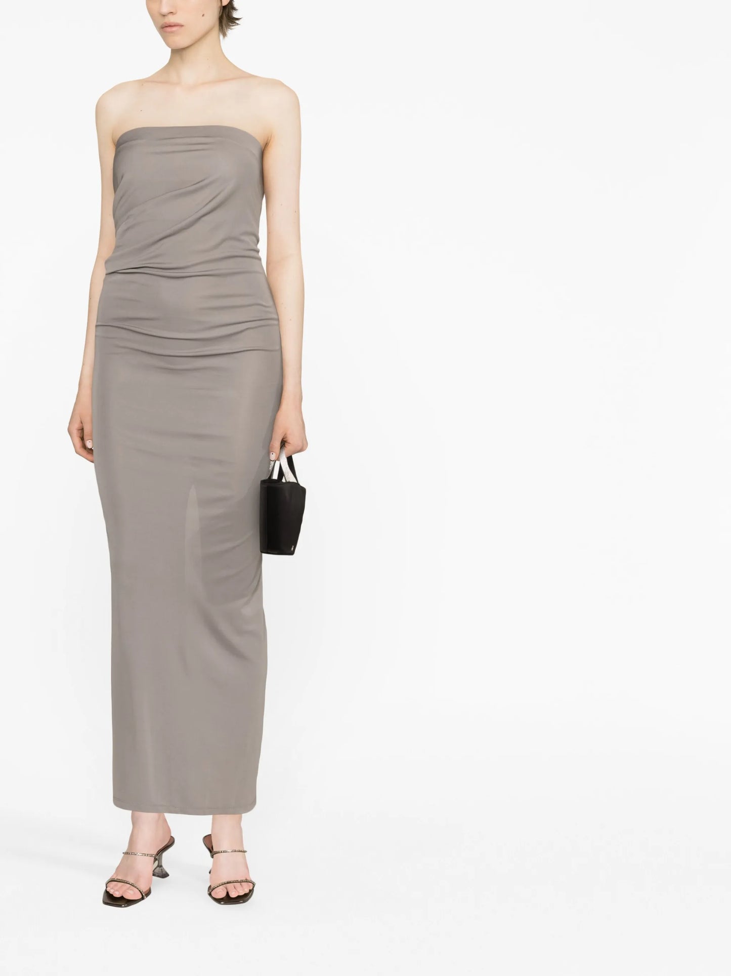strapless ruched dress