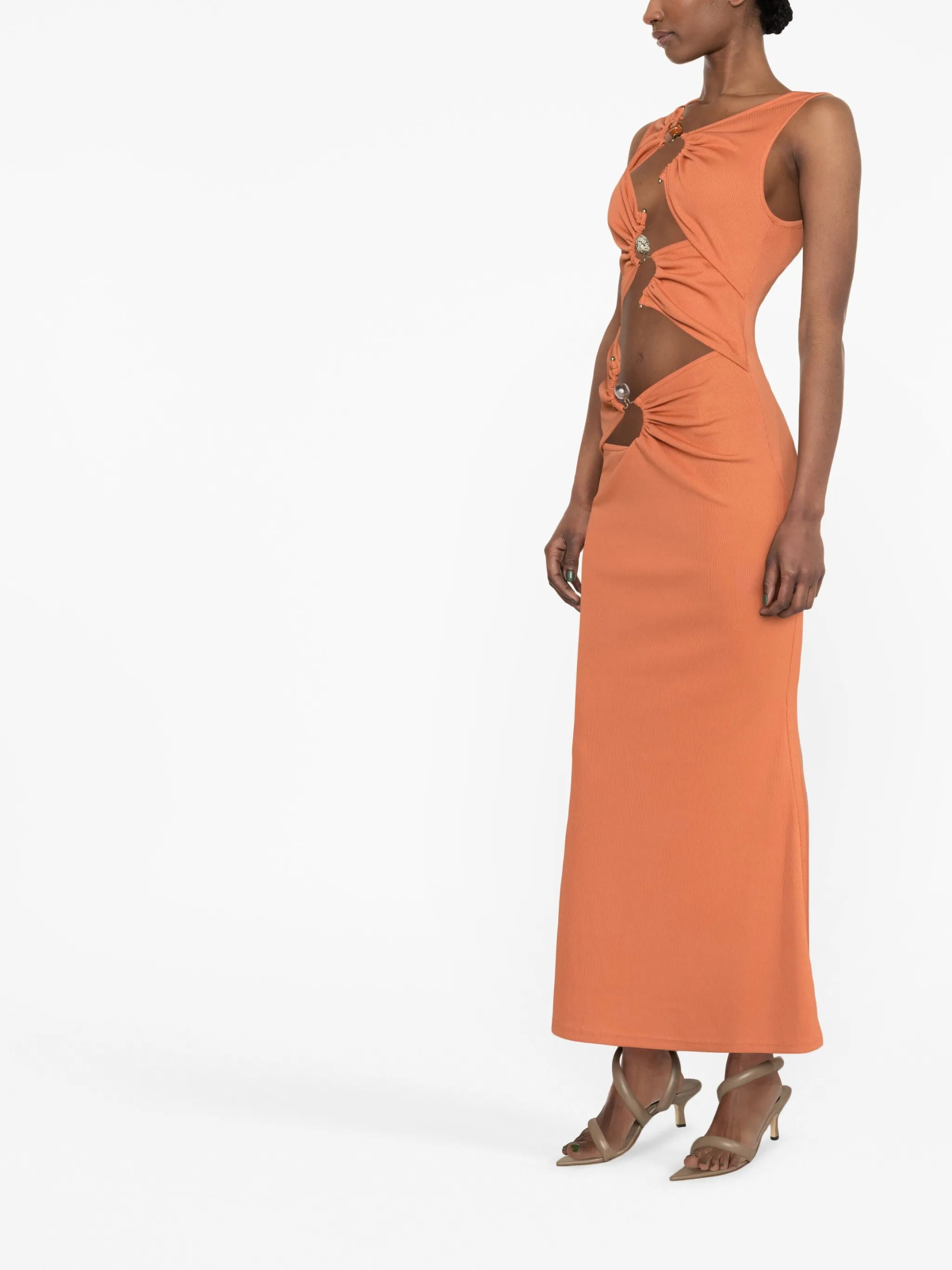 cut-out detail flared dress