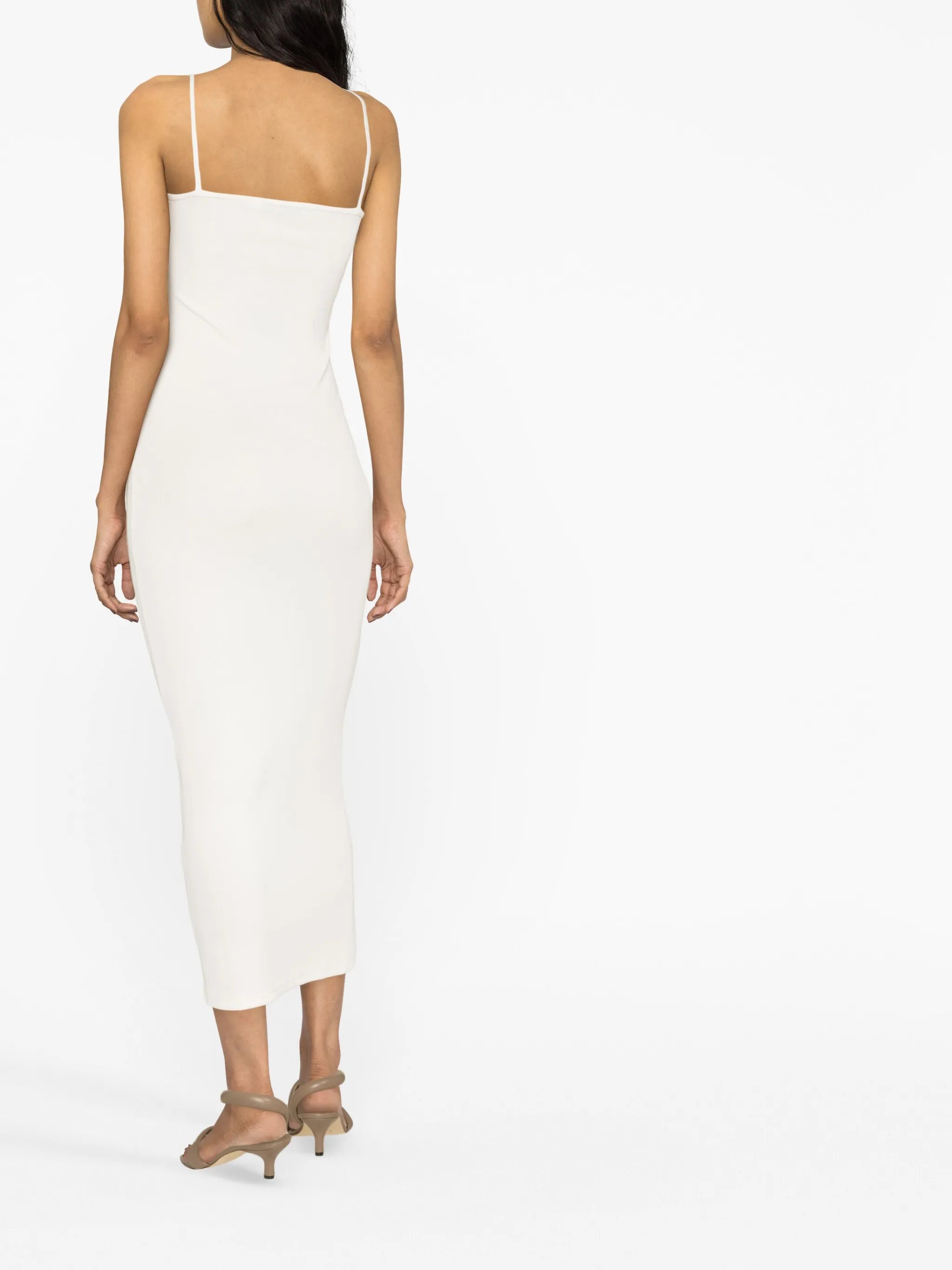 ruched cut-out midi dress