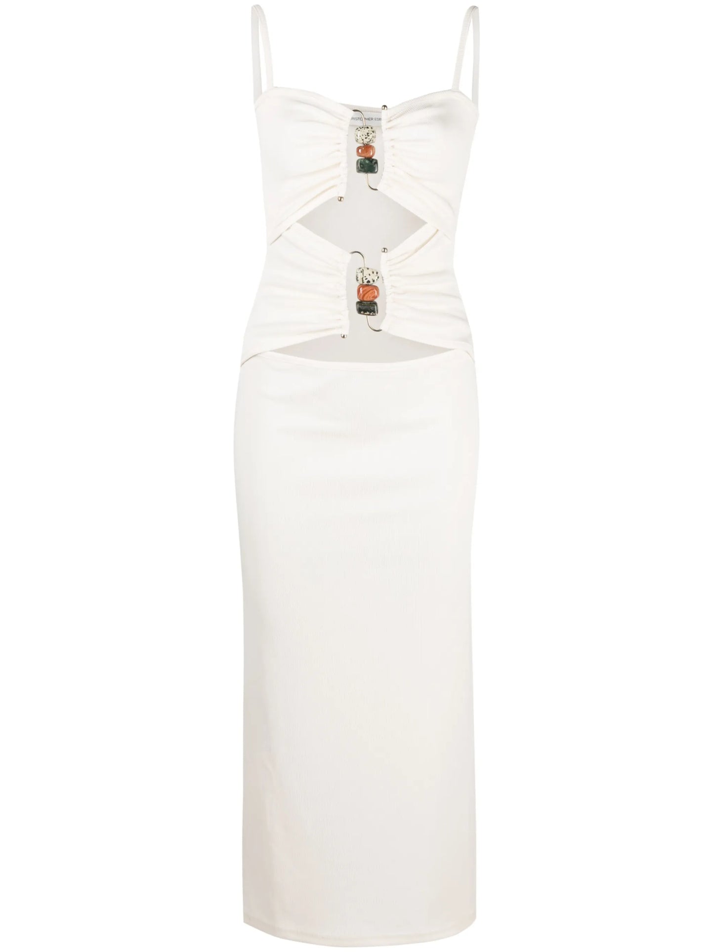 ruched cut-out midi dress