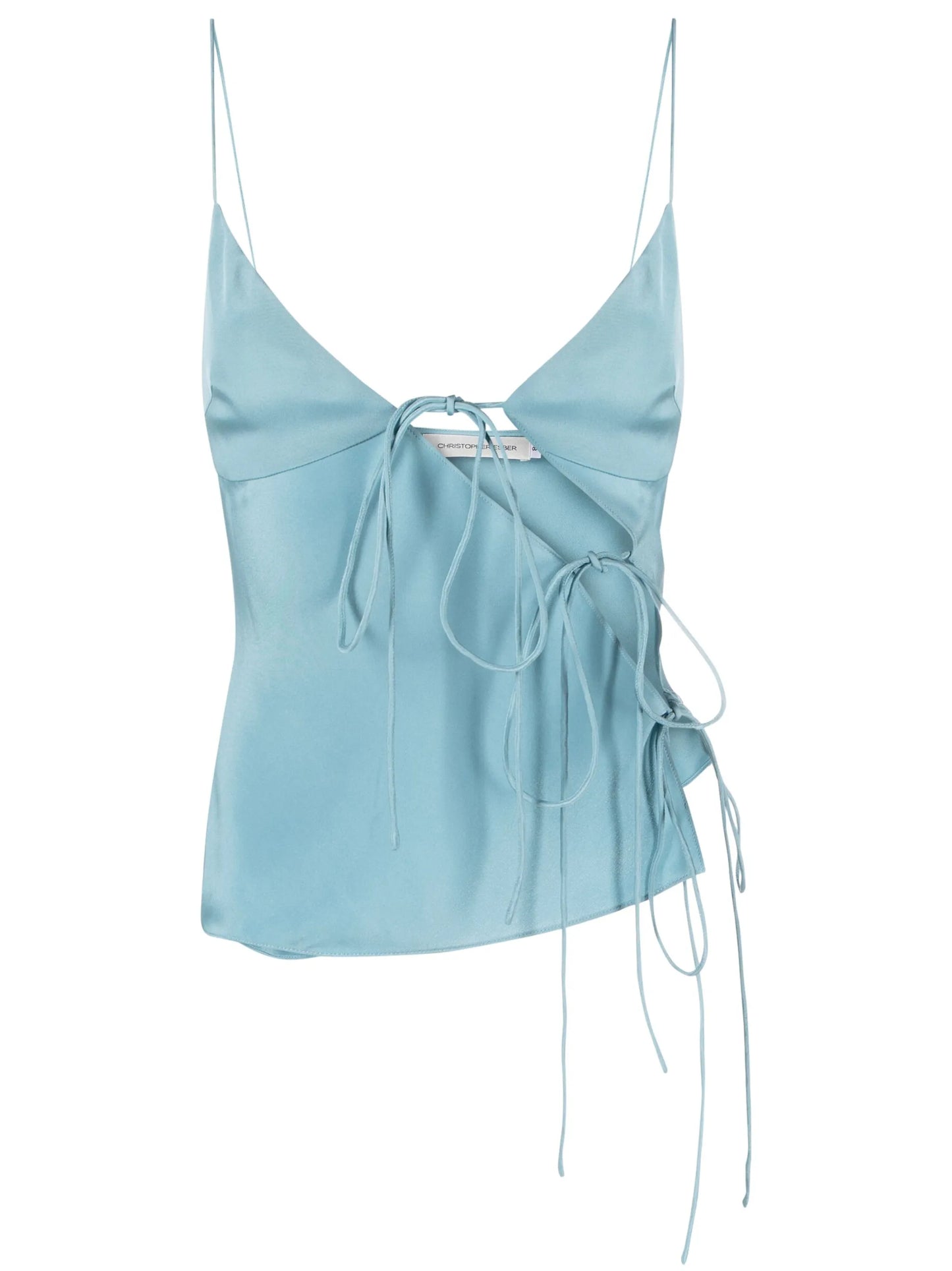 slope silk lace-up camisole