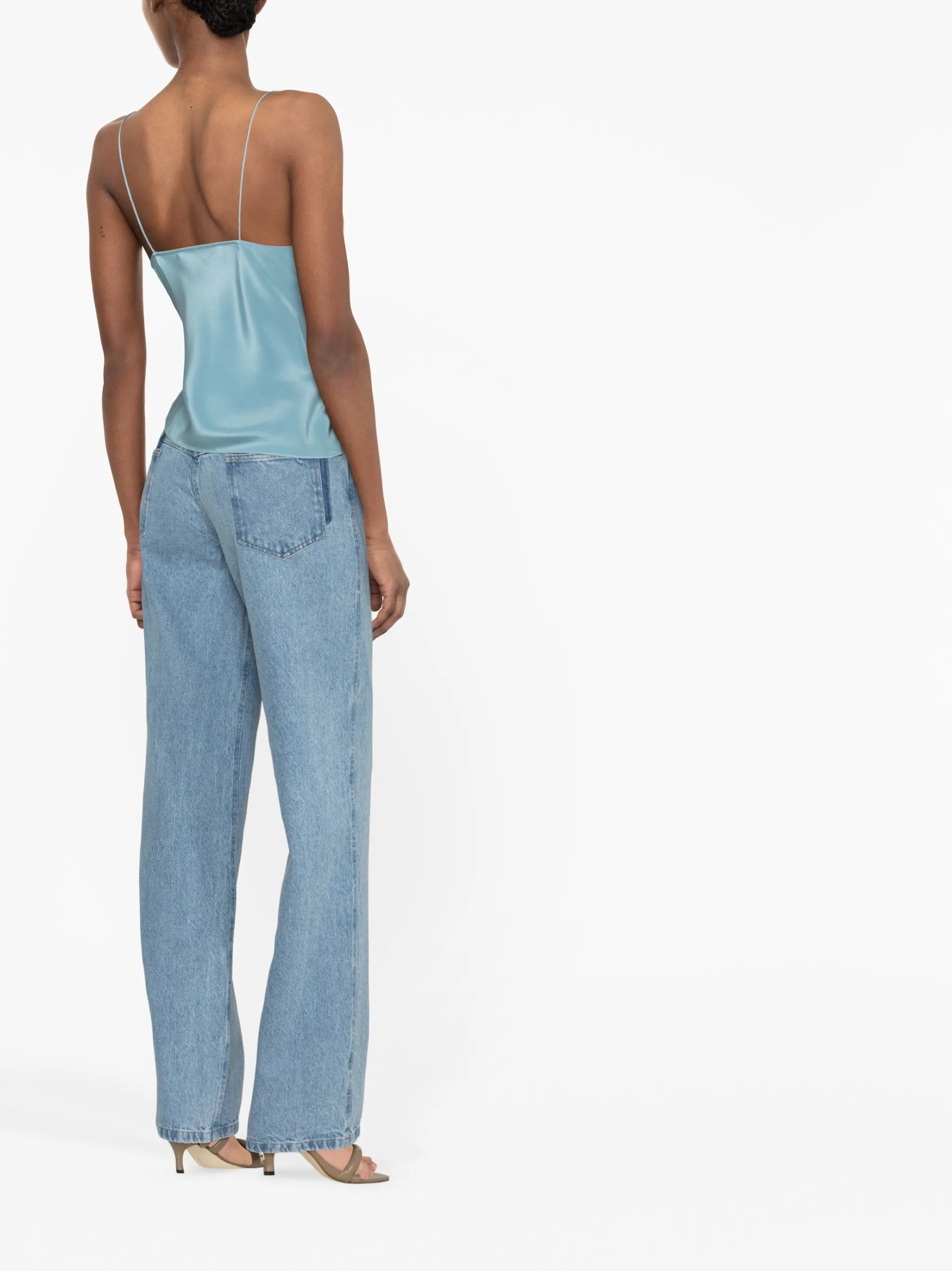 slope silk lace-up camisole
