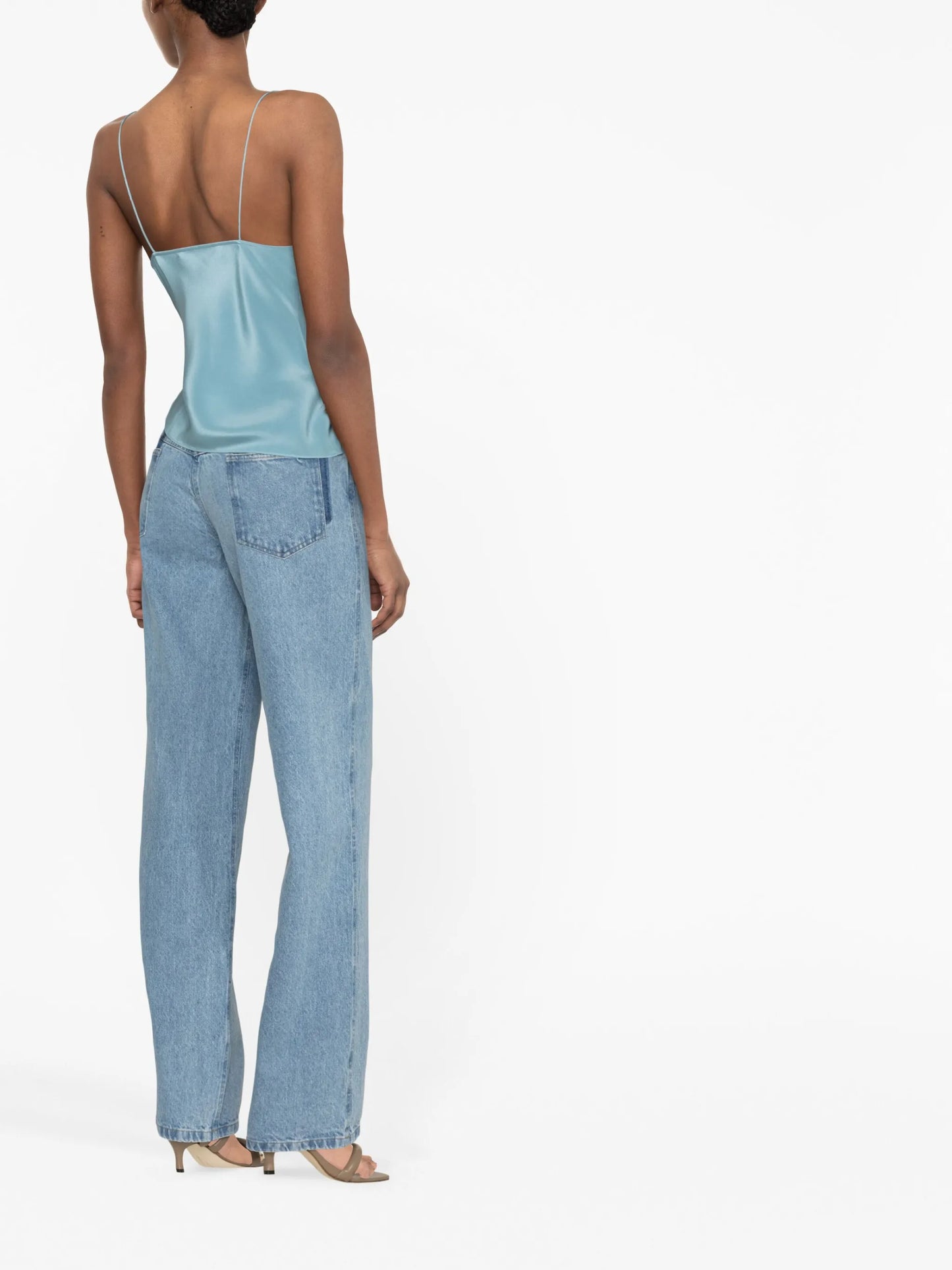 slope silk lace-up camisole