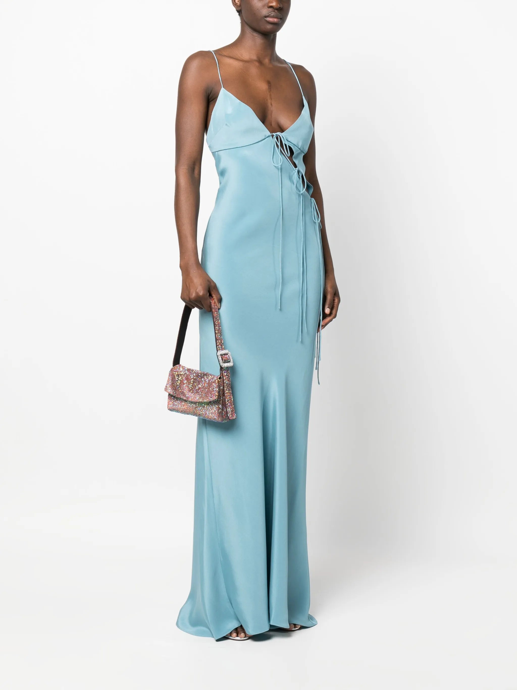 cut-out silk dress
