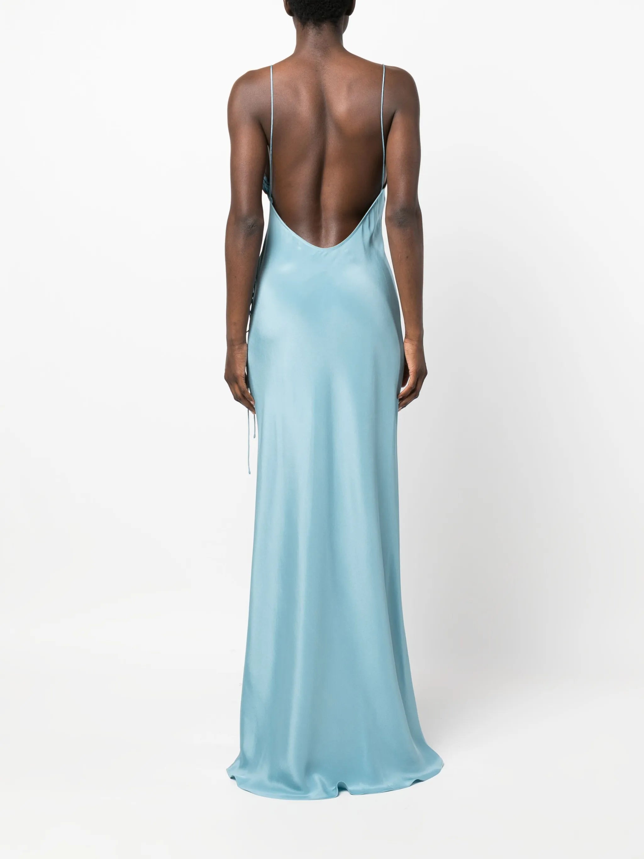 cut-out silk dress