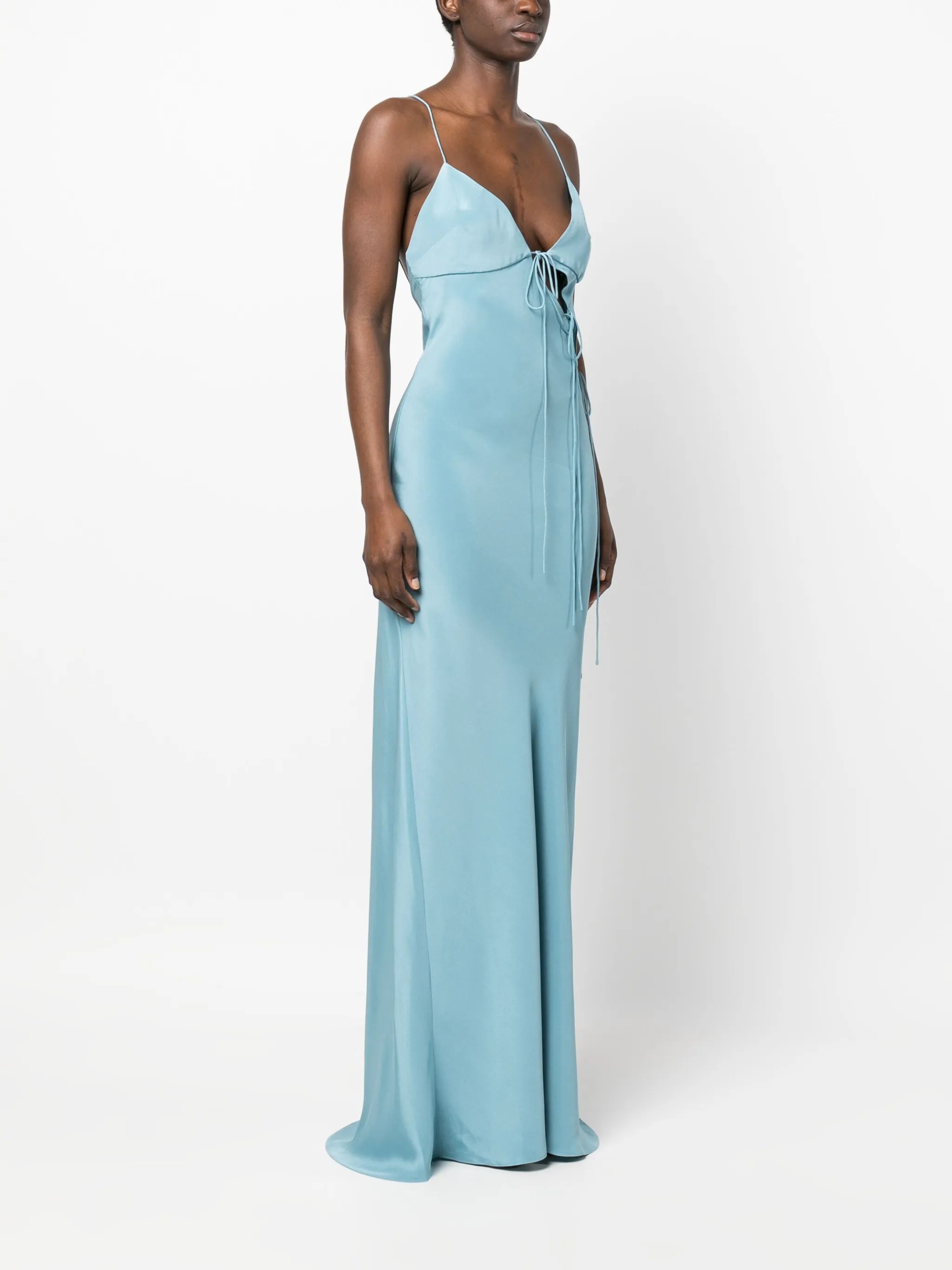cut-out silk dress