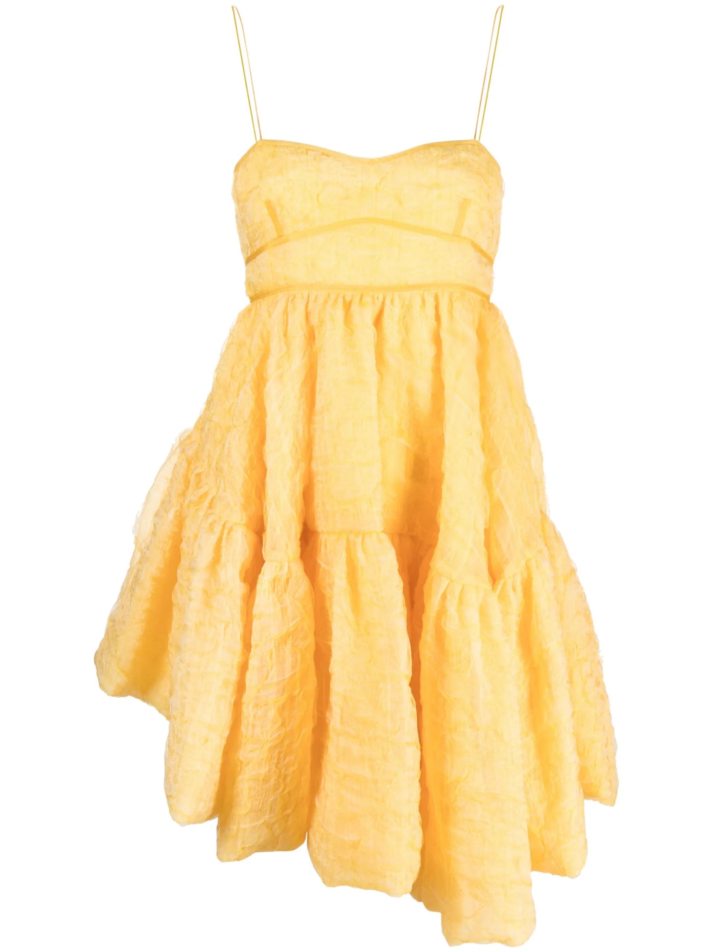 Demi asymmetric matelassé silk minidress