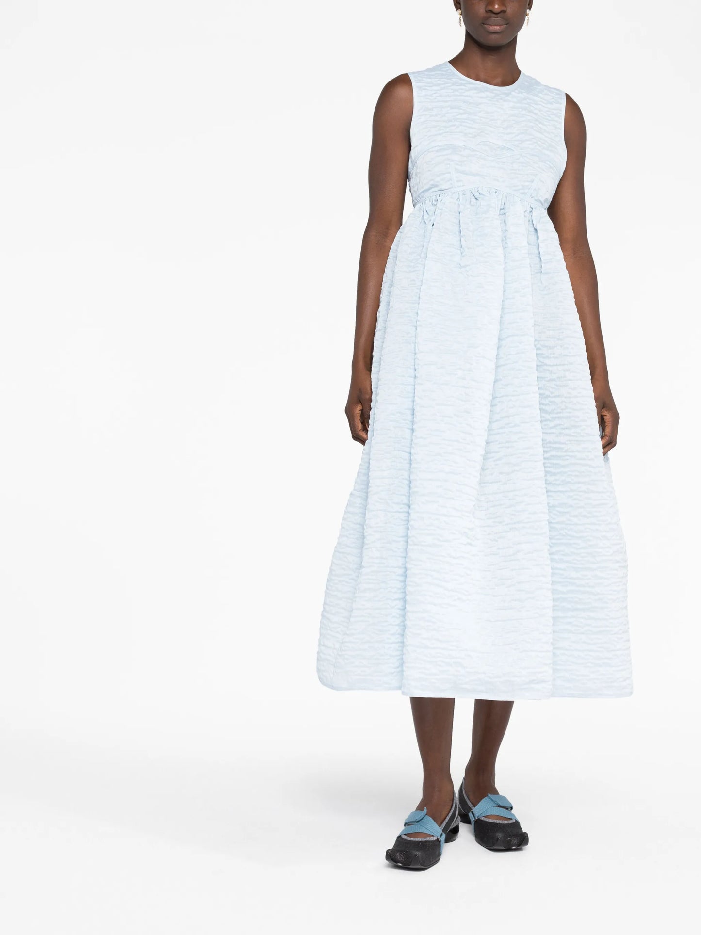 Soleil matelassé midi dress
