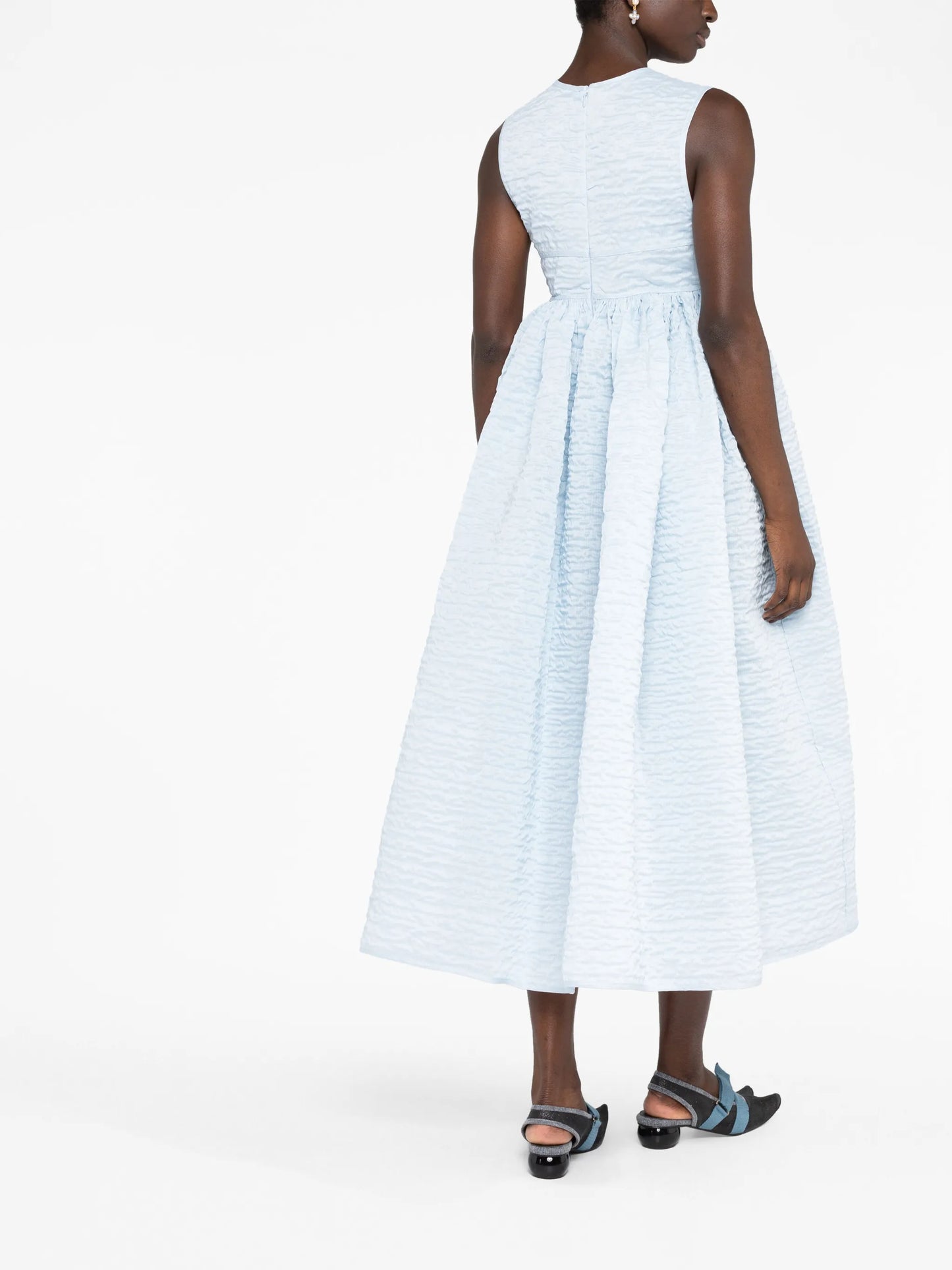 Soleil matelassé midi dress