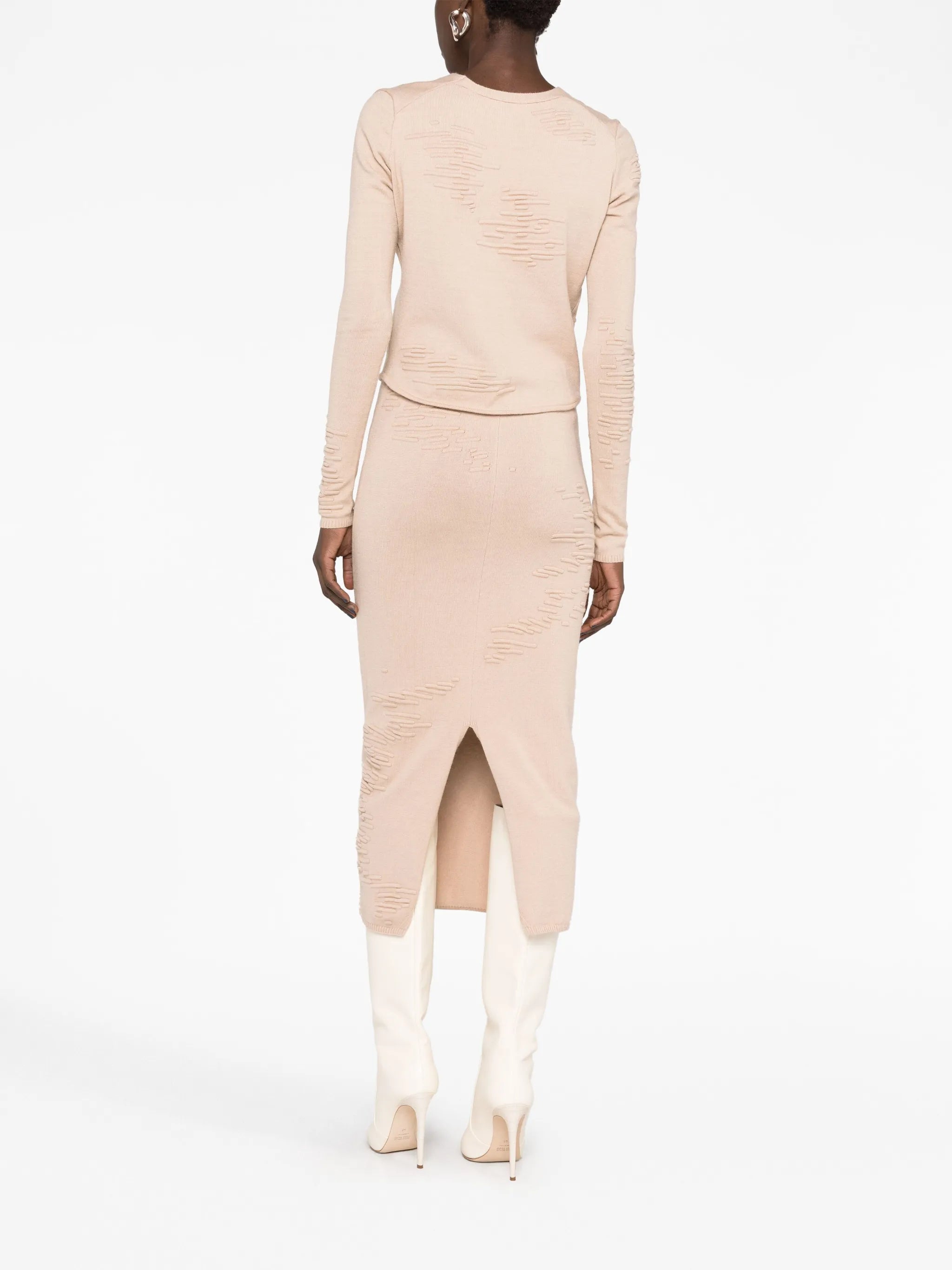 Muscle knitted midi skirt