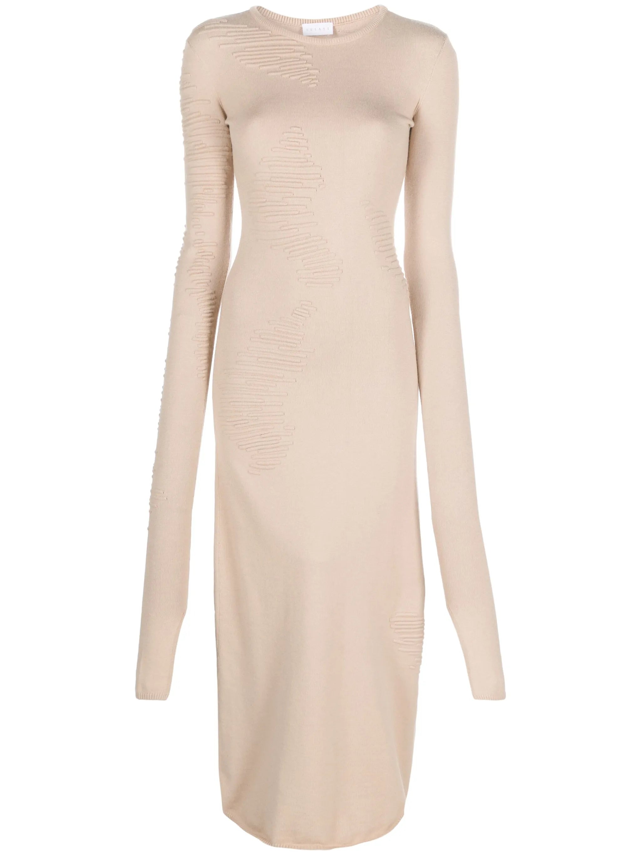 Muscle ribbed-jacquard dress