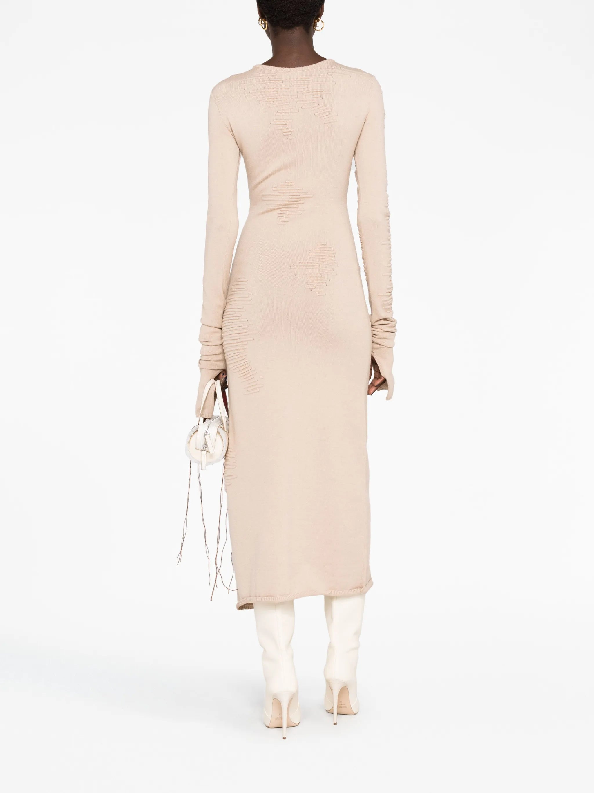 Muscle ribbed-jacquard dress
