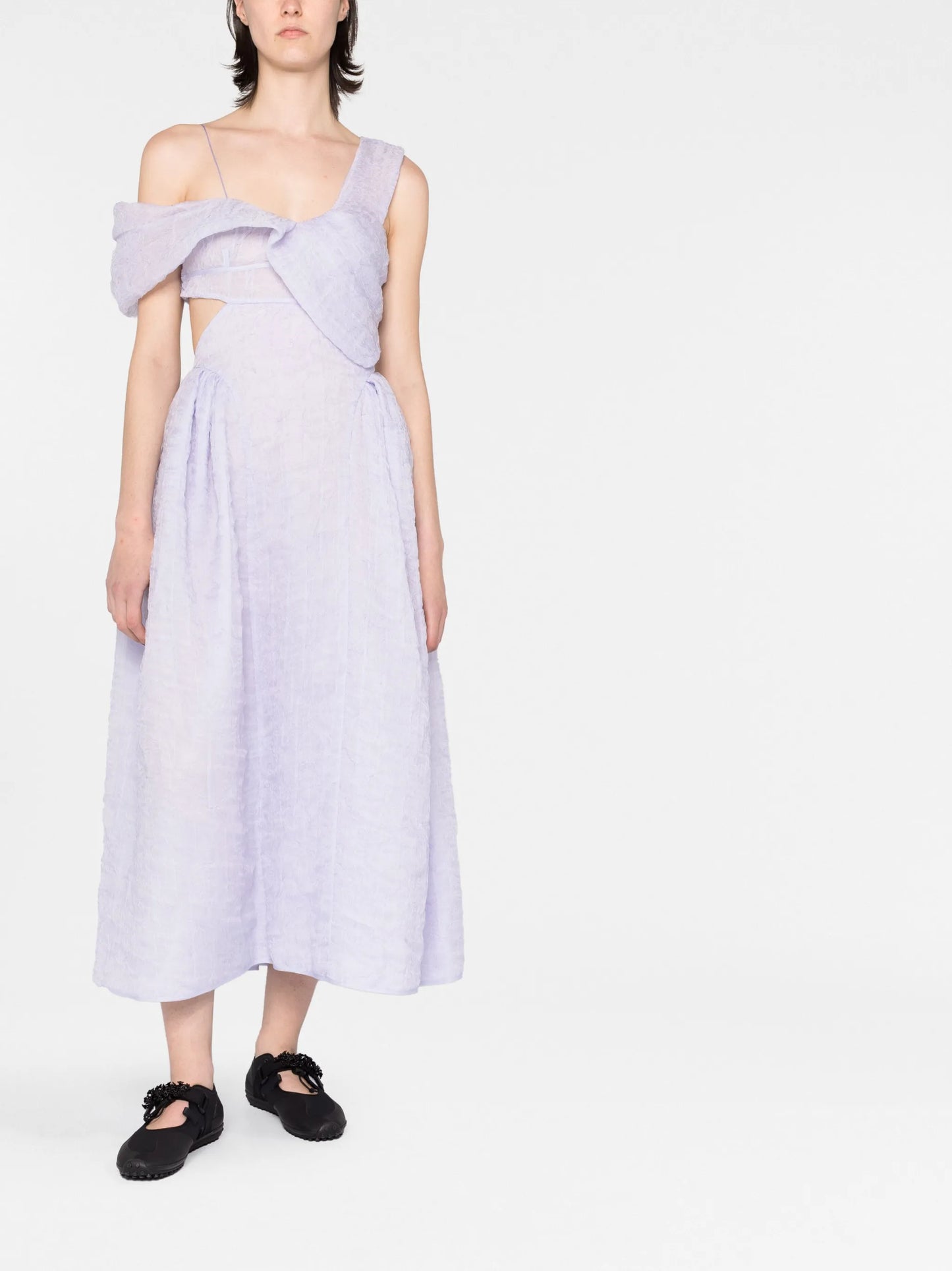 Sonja off-shoulder matelassé dress