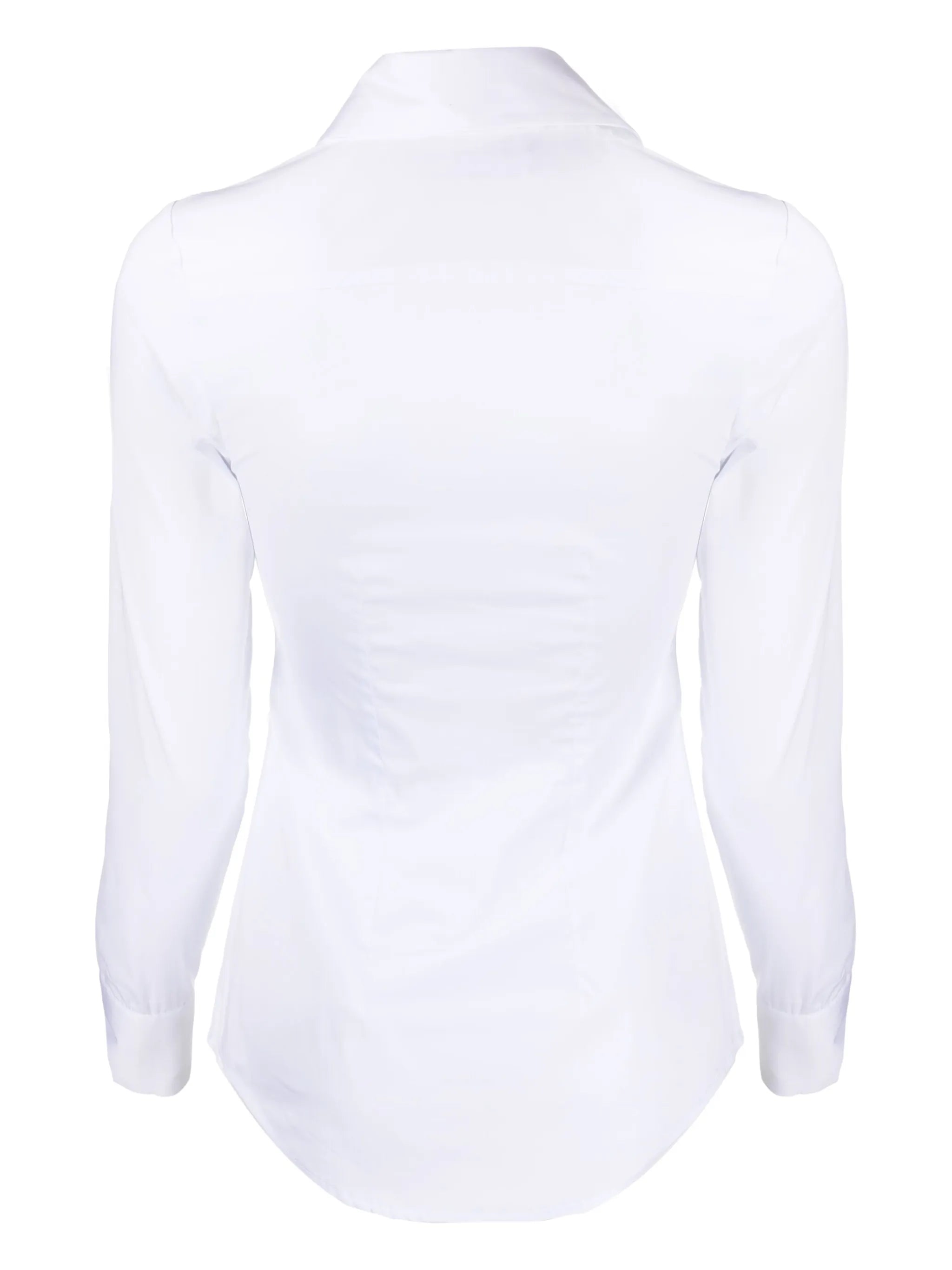 long-sleeve fitted cotton shirt